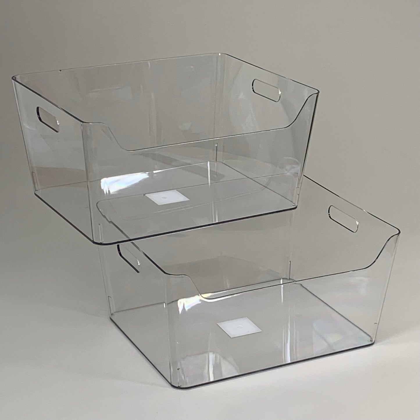 ZA@ SIMPLY TIDY (2 PACK) Storage Bin w/ Handles Premium Quality Plastic 13" x 9.5" x 5.5" Clear 738064