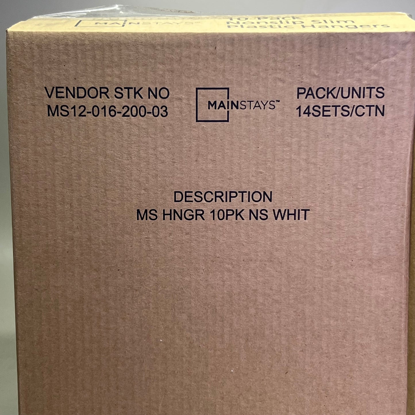 MAINSTAYS (140 Pcs) Non-Slip Clothes Hangers, White Durable Plastic White MS12-016-200-03