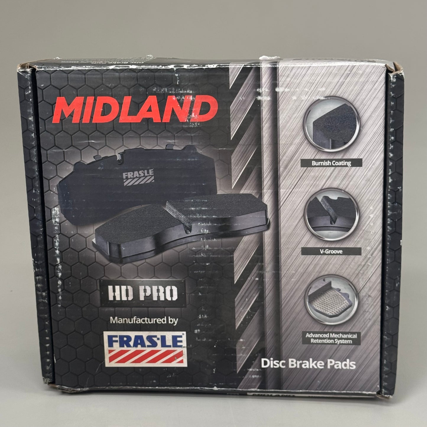 MIDLAND Air Disc Brake Pads Heavy Duty Quiet for Bus & Truck Transit MPBD1527HD