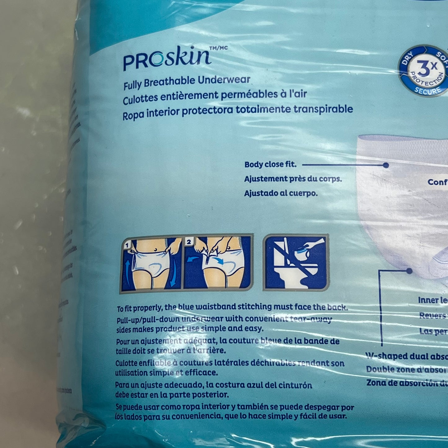 TENA (2 PACK) Proskin Fully Breathable Adult Diaper Unisex Sz L White 37959-10