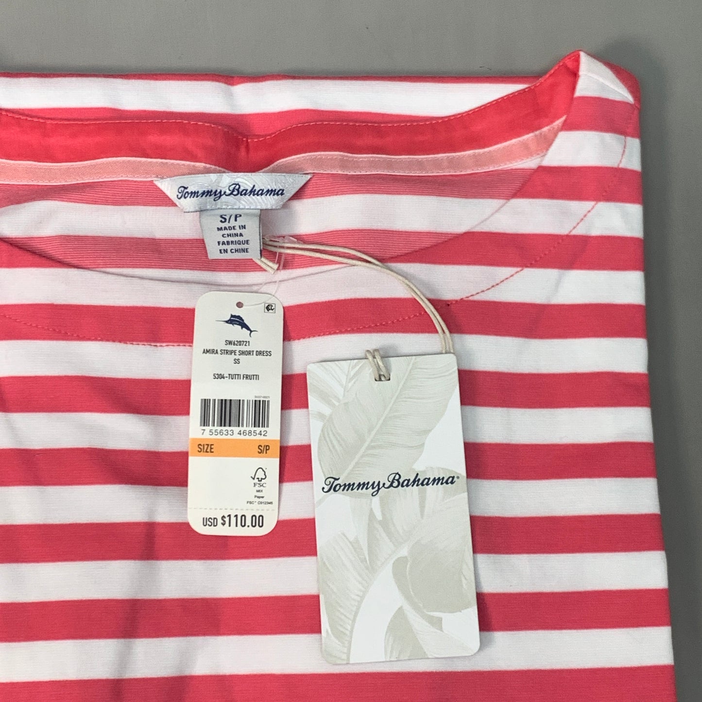 TOMMY BAHAMA Veranda Amira Stripe dress Sz S Tutti Frutti SW620721 (New)