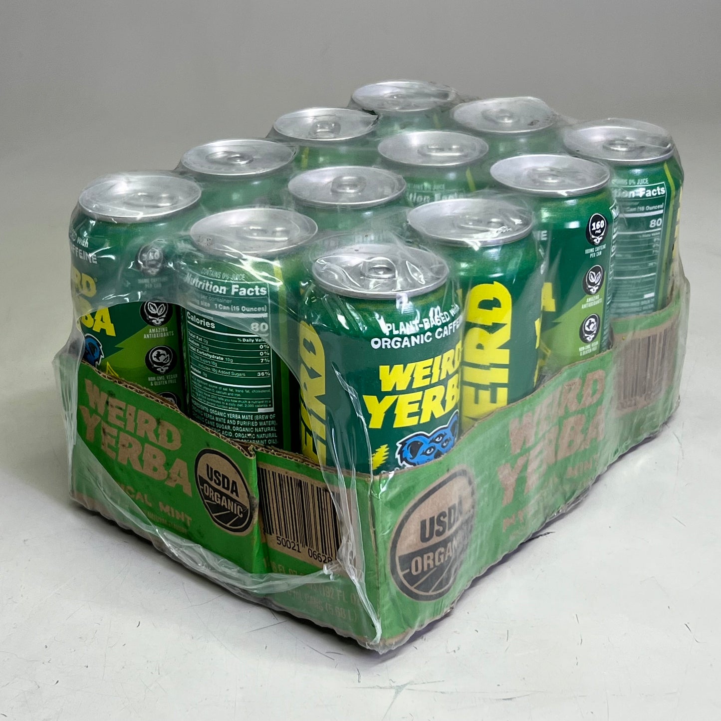 ZA@ WEIRD YERBA (12 PACK) Mystical Mint Yerba Mate 16 fl oz (New) C