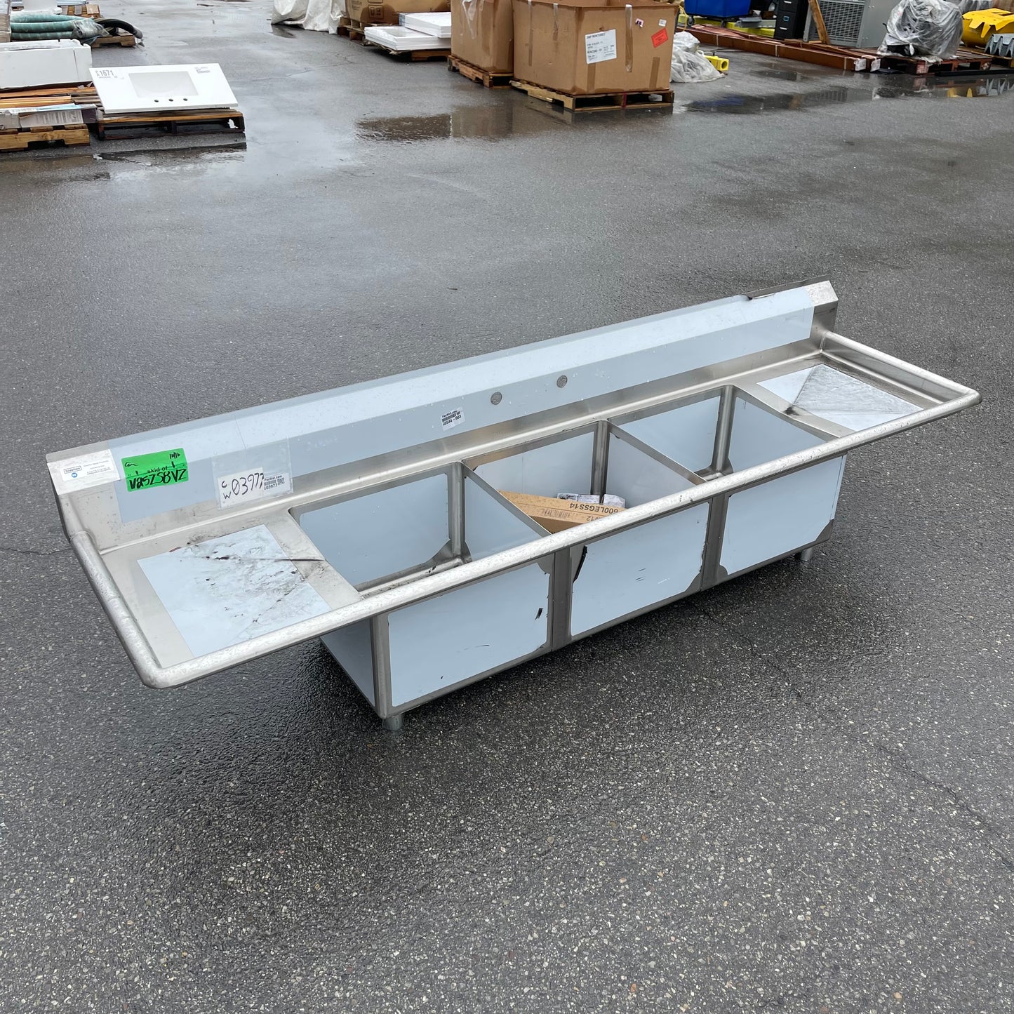 Z@ STEELTON Commercial 3 Compartment Sink 19” 18-gauge Stainless Steel 522CS31818LR