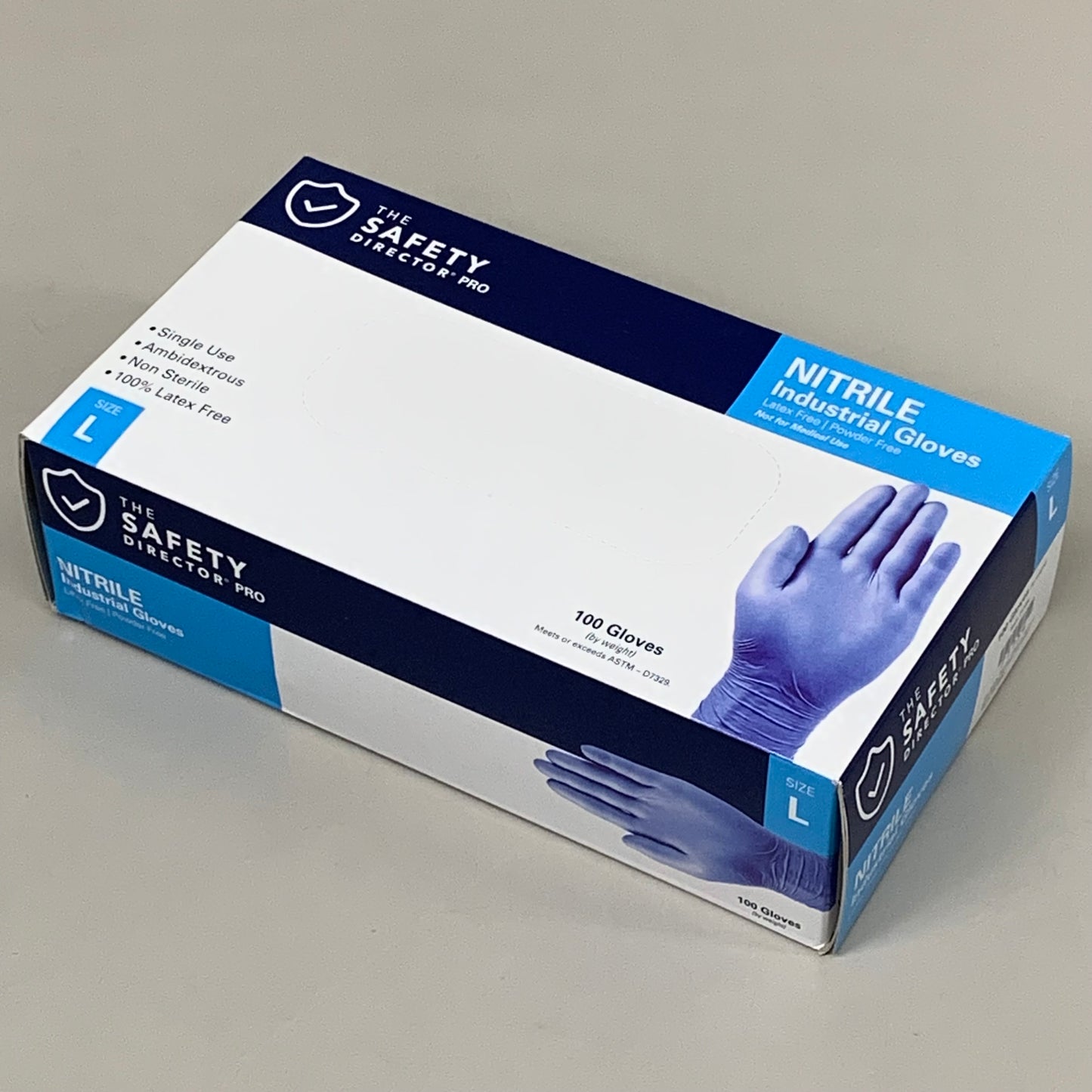 THE SAFTEY DIRECTOR (1000 PACK) Nitrile Industrial Gloves Latex Free Sz L 71154