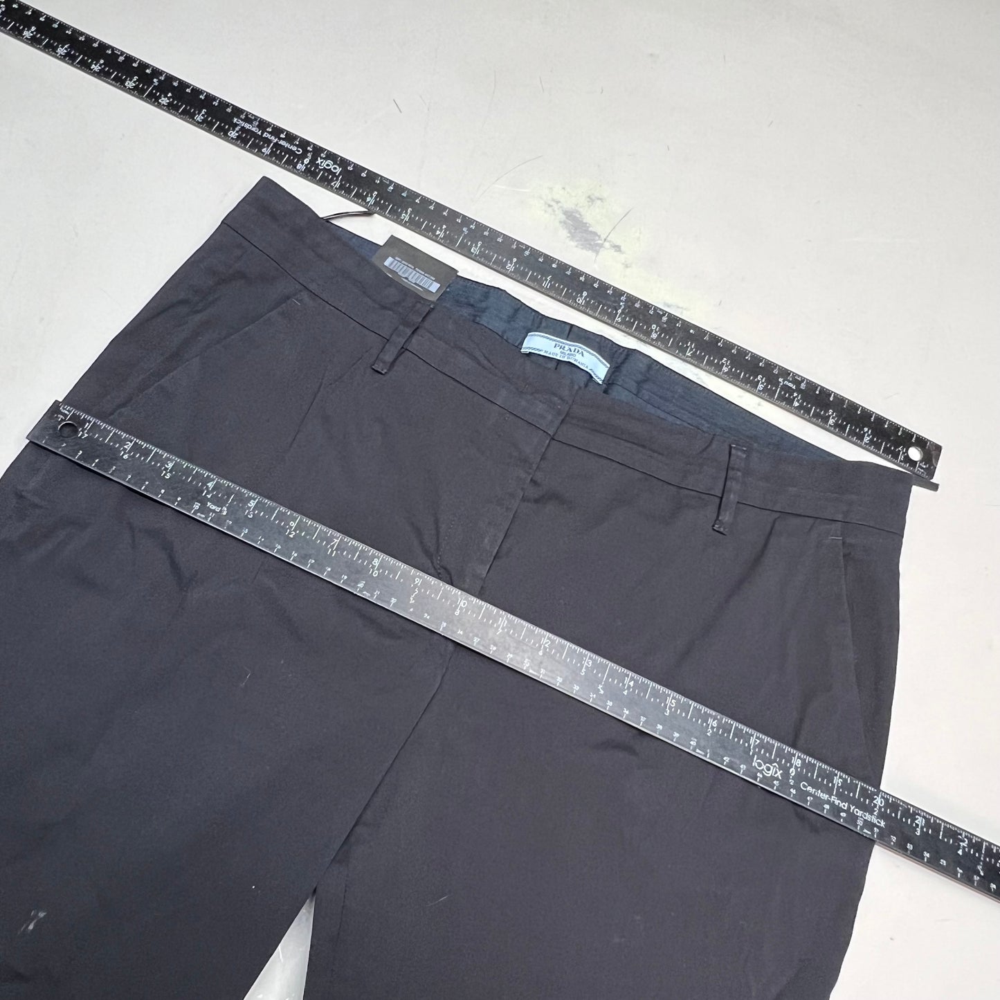 PRADA Milano Pants 78% Cotton 10% Nylon 3% Elastane Sz 46 Black