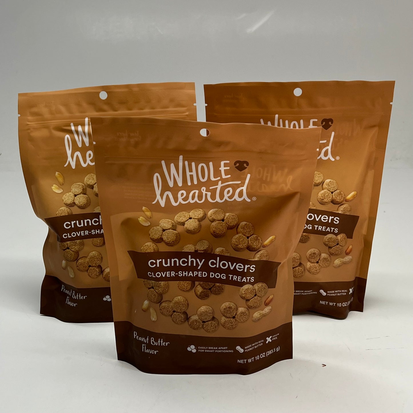 ZA@ WHOLE HEARTED (3 PACK) Crunchy Clovers Clover-shaped Dog Treats Peanut Butter |Flavor BB 10/27