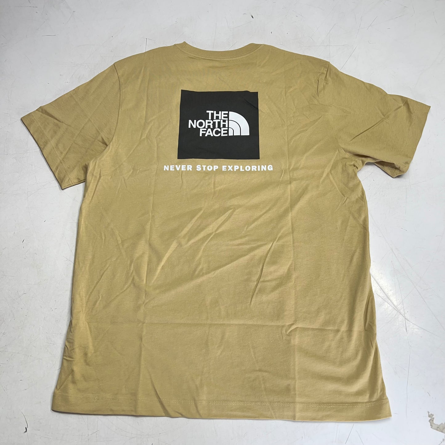 THE NORTH FACE Evolution Box NSE Regular Short Sleeve Men's Sz M Khaki Stone