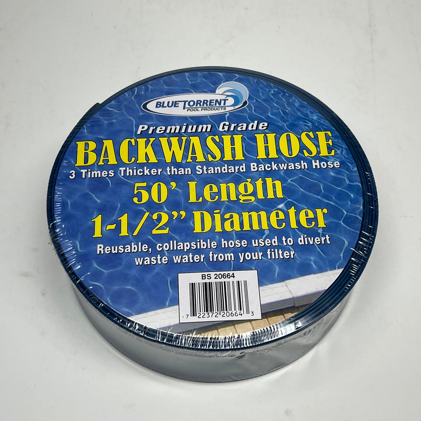 BLUE TORRENT Premium Grade Backwash Hose 50'L - 1-1/2" Dia Blue BS20664