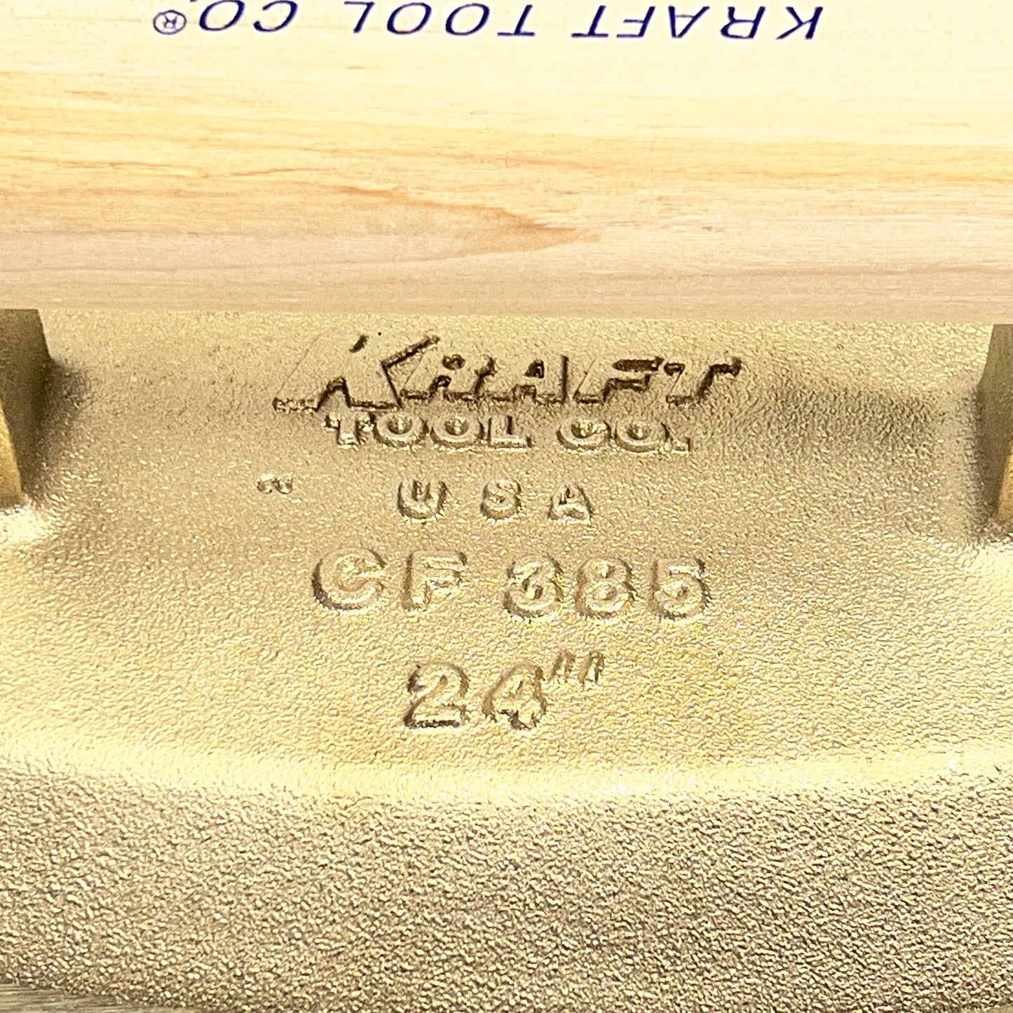 KRAFT TOOL Chamfer Tube Edger W/ Wood Handle Belt Polished 24" Dia Bronze CF385