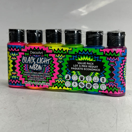 DECOART (6 PACK) Black Light Neon 2 fl oz.