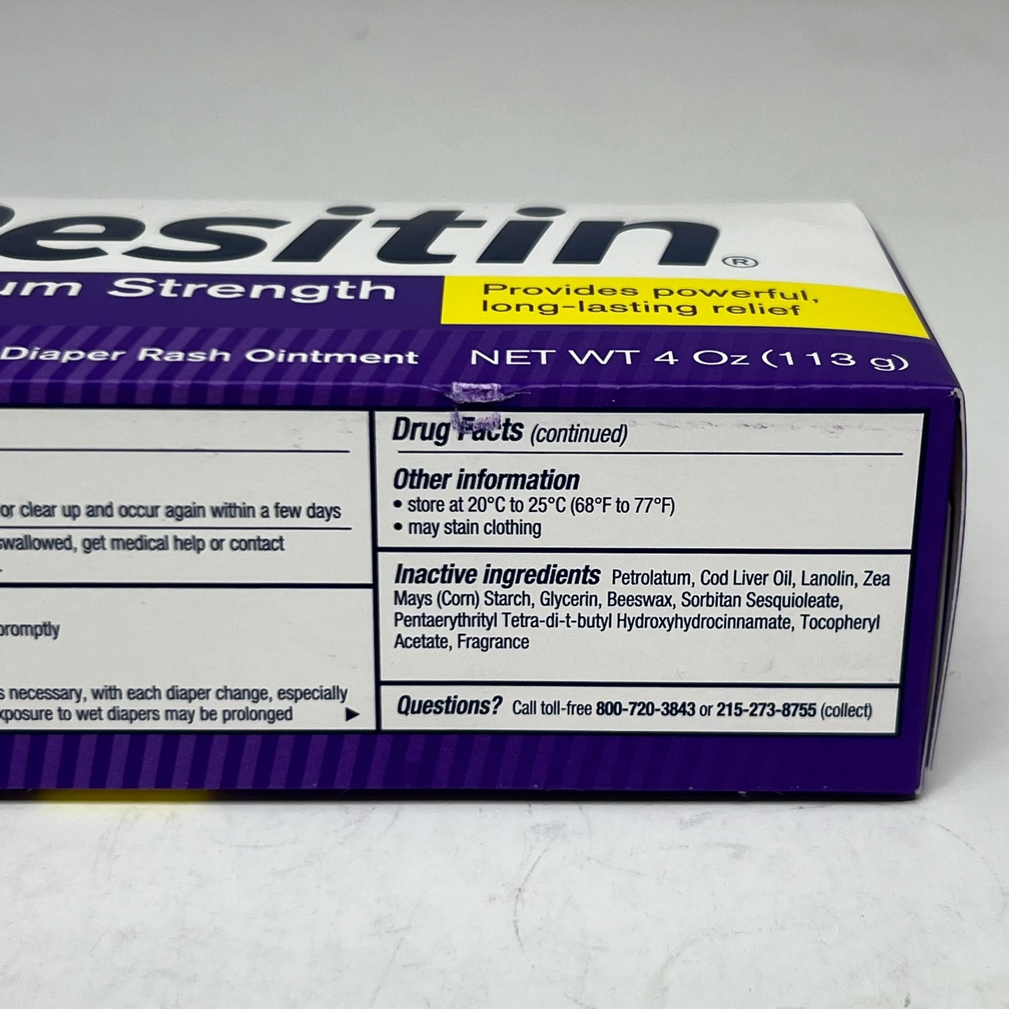 DESITIN Maximum Strength Diaper Rash Paste 40% Zinc Oxide Skin Protectant 4 oz. BB 03/28