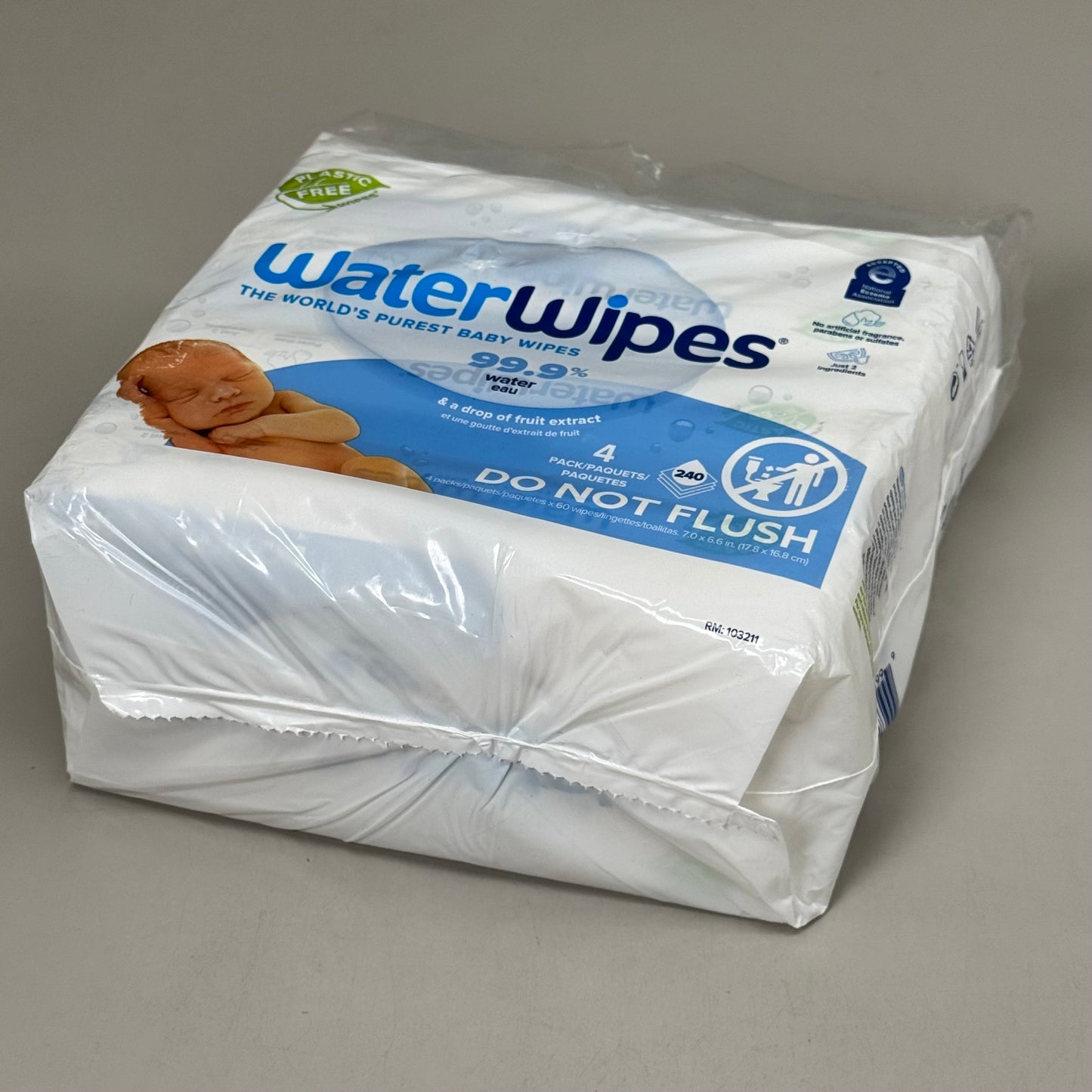 WATER WIPES (12 PACKS, 720 TOTAL) Water Based Original Baby Wipes BB 05/2026