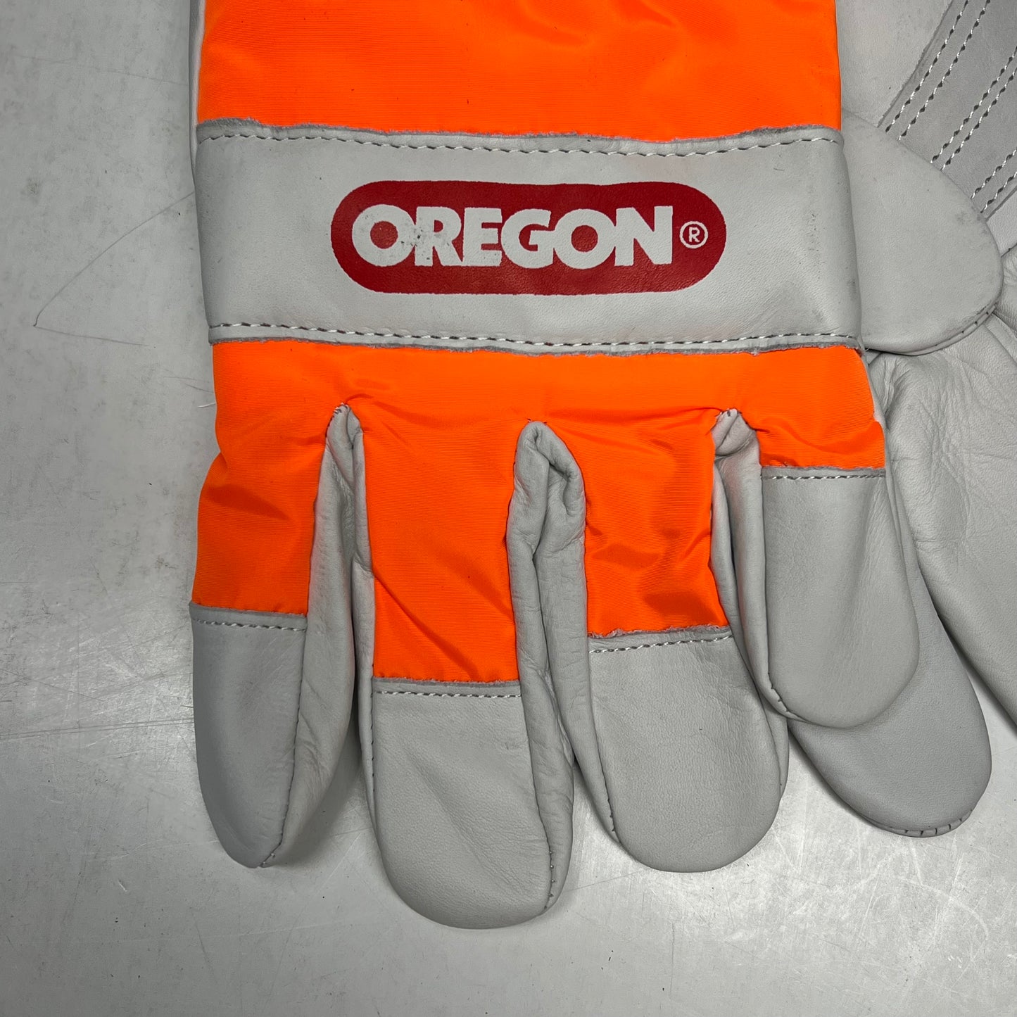 OREGON Leather Chainsaw Gloves Extra Thick Material  Unisex Sz XL Orange 91305XL