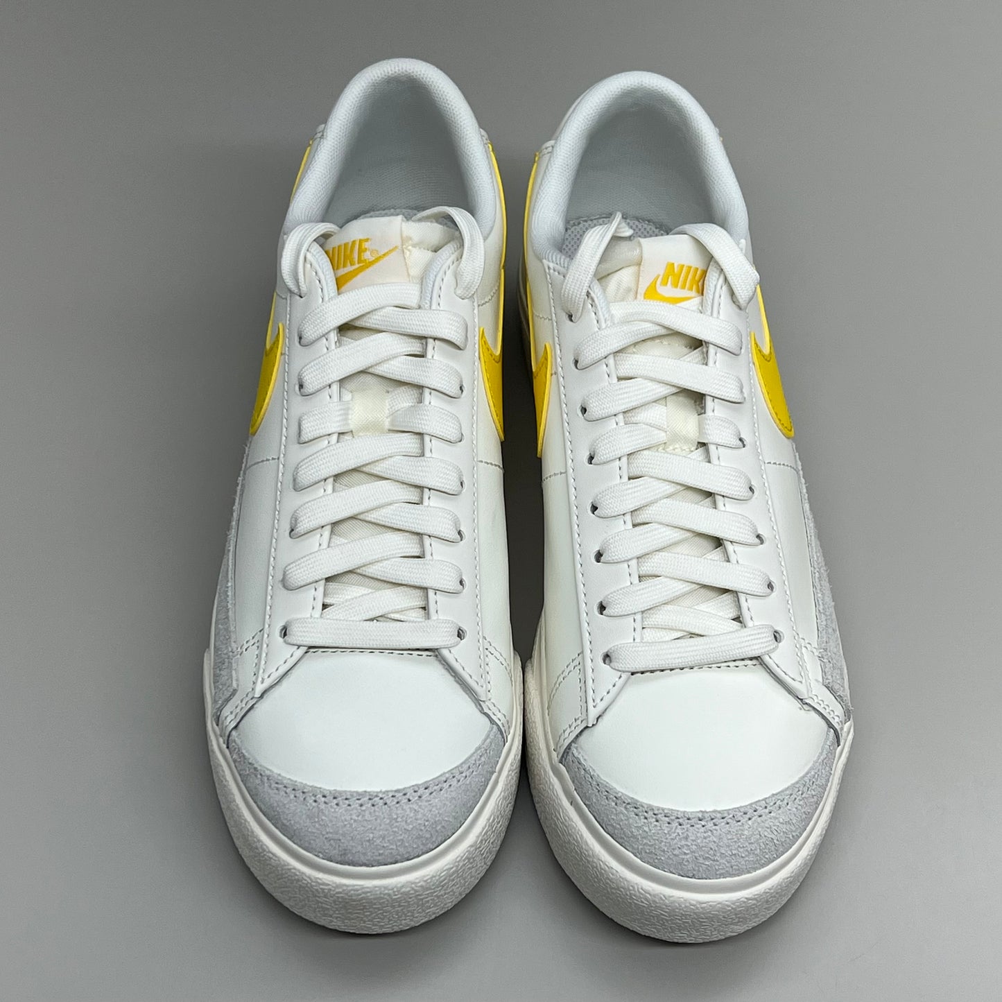 NIKE Blazer Low Cut Platform Sneaker Sz Women's 10.5 Men's 9 Yellow/Grey/White