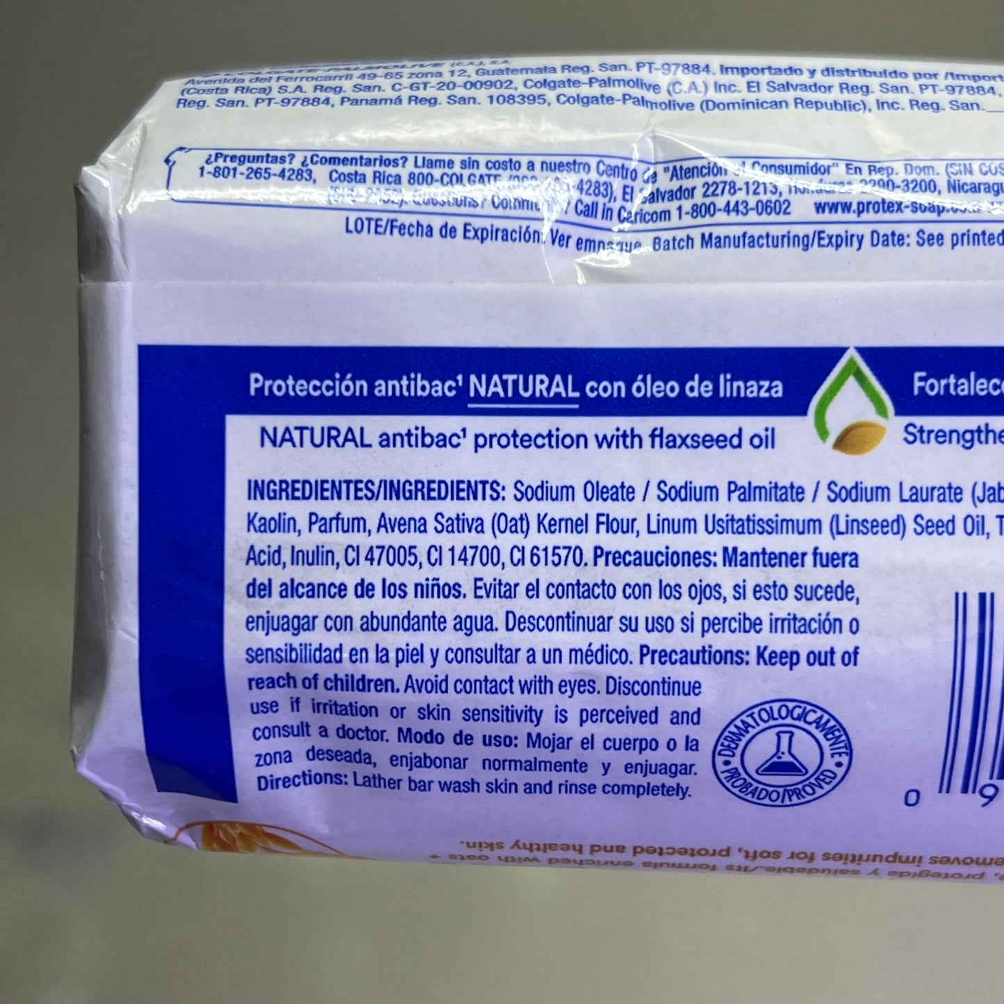 PROTEX (12 PACK) Oats & Flaxseed Oil +Prebiotic Natural Antibac Bar Soap 3.88oz