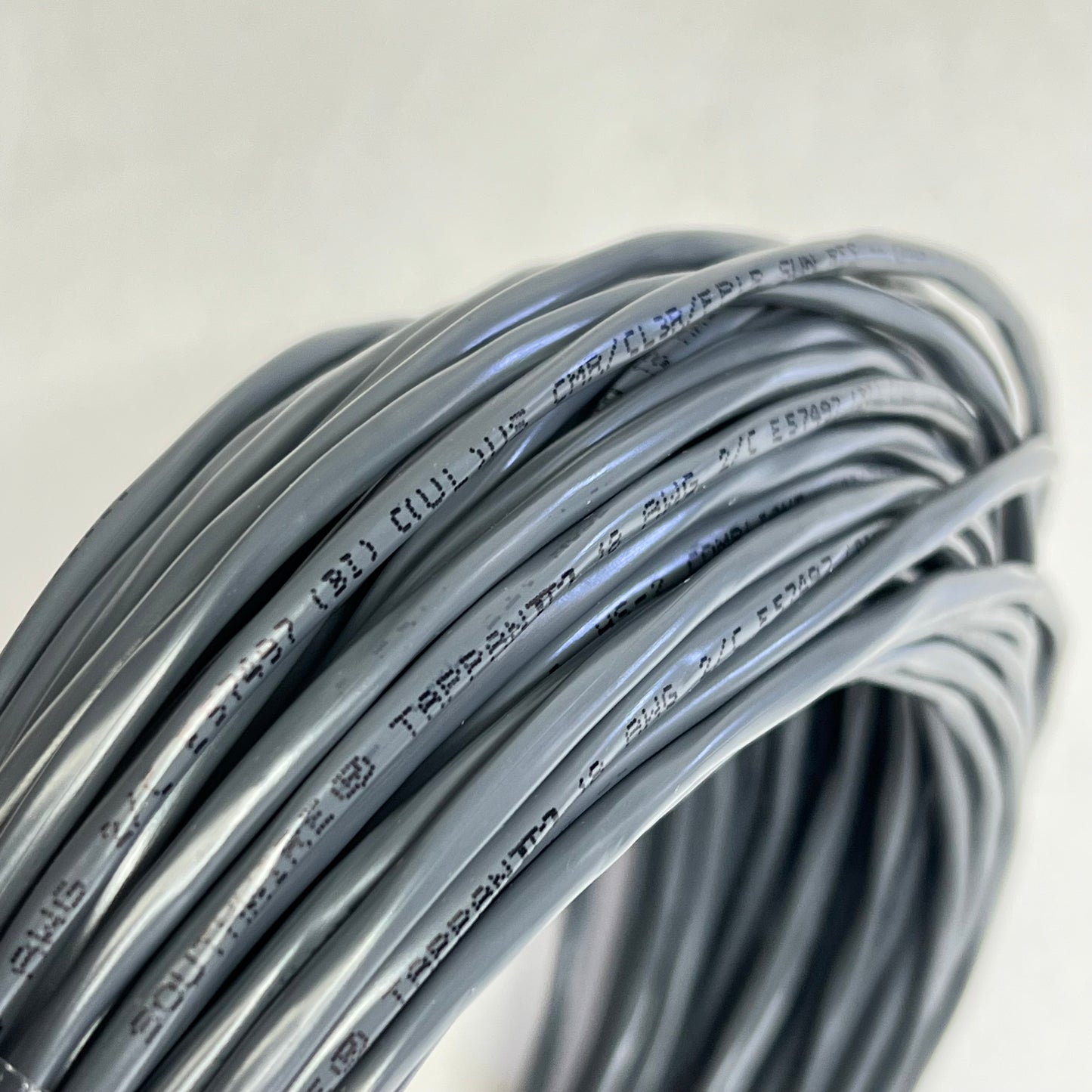 Nonplenum Multi-conductor Cable 18/2 AWG 0.17"OD 300 VAC 100' Grey 952140609-100