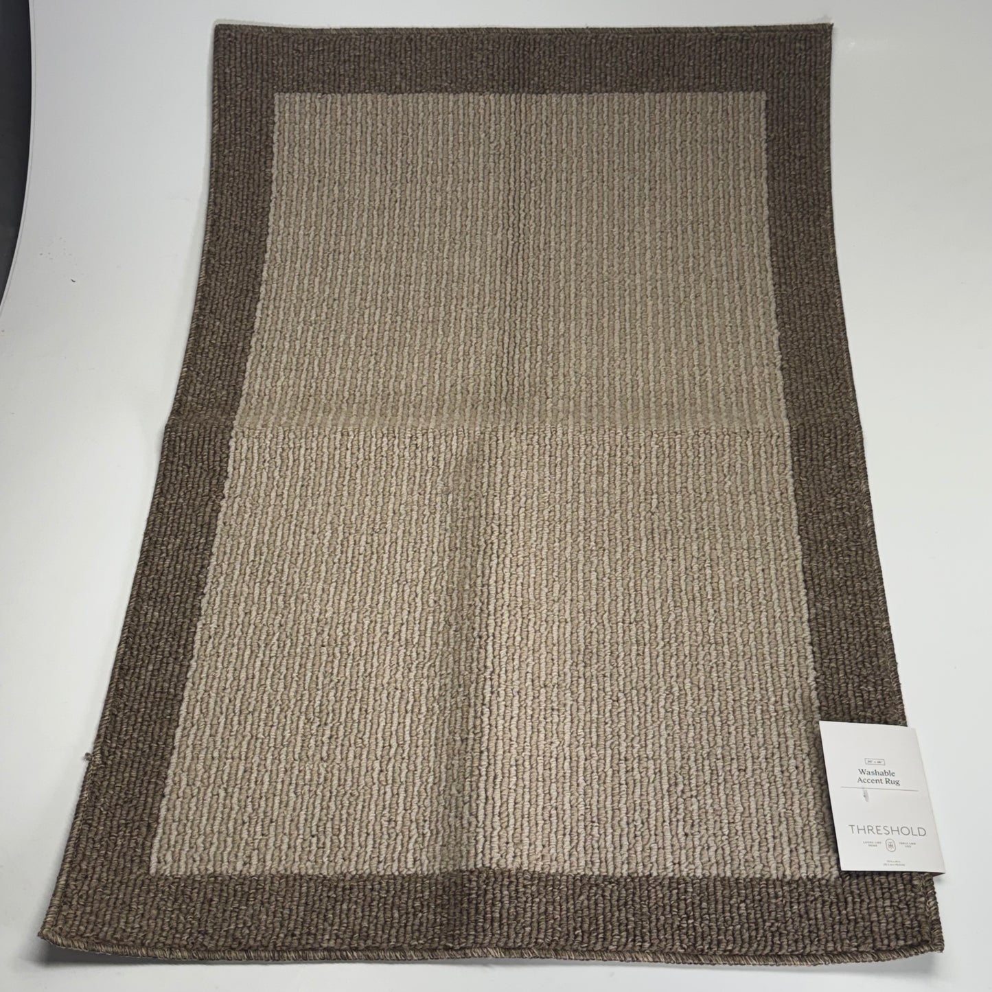 THRESHOLD Threshold Target Washable Madison Border Accent Rug, Tan Sz 30" x 46"