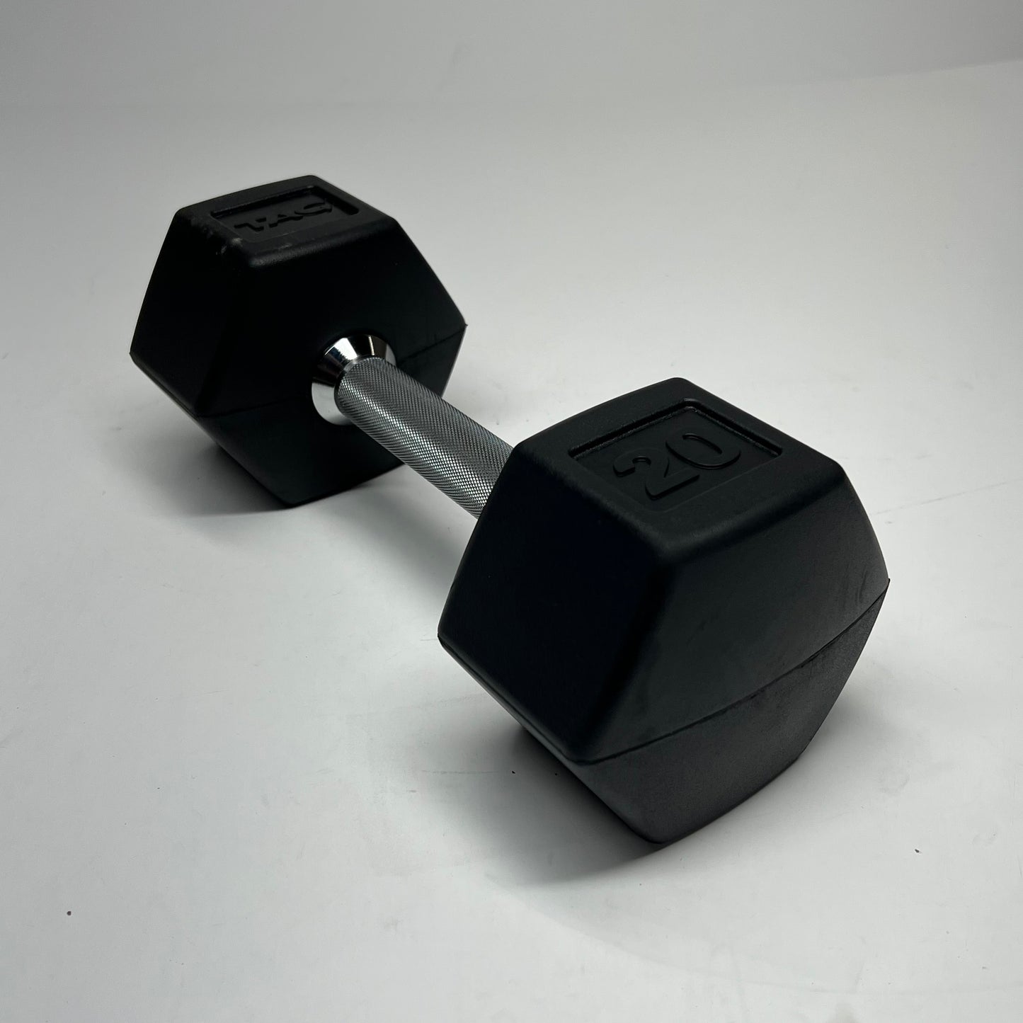 ZA@ TAG Metal & Rubber Dumbbells 20lbs Black/Chrome 1908
