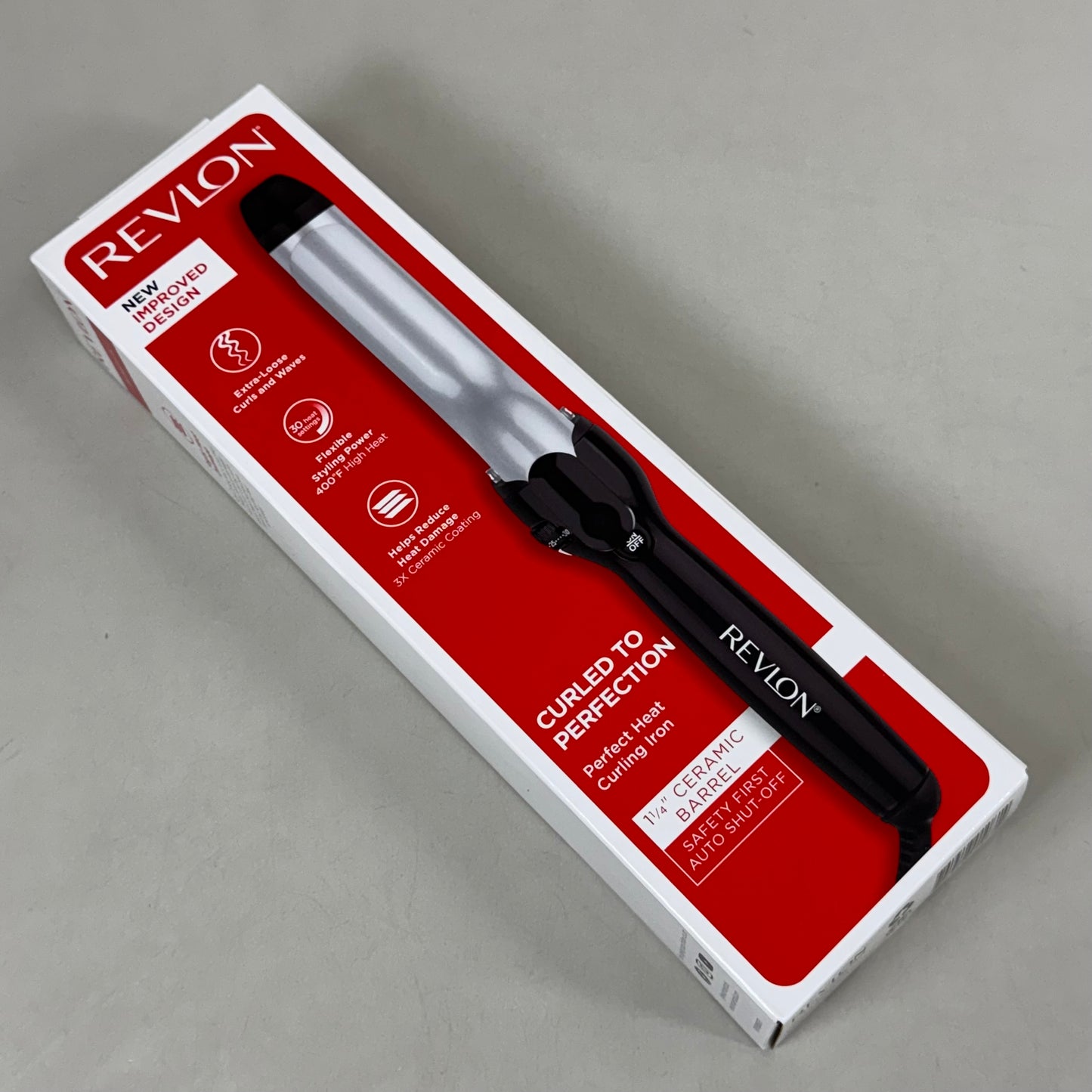 REVLON Perfect Heat Triple Ceramic Barrel Hair Curling Iron 1-1/4 inch