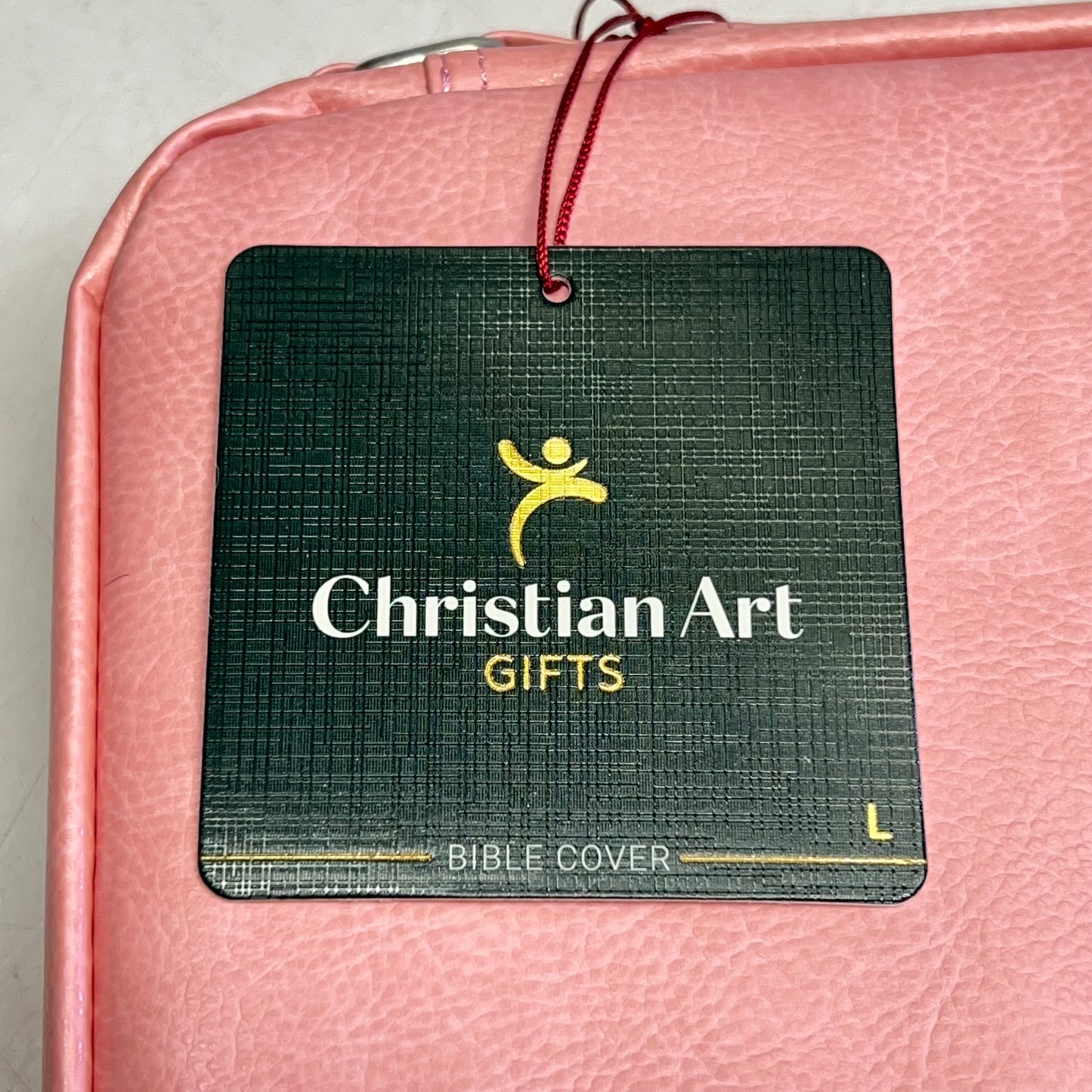 CHRISTIAN ART GIFTS Two-fold Faux Leather Organizer Bible Cover 7"x10" Pink
