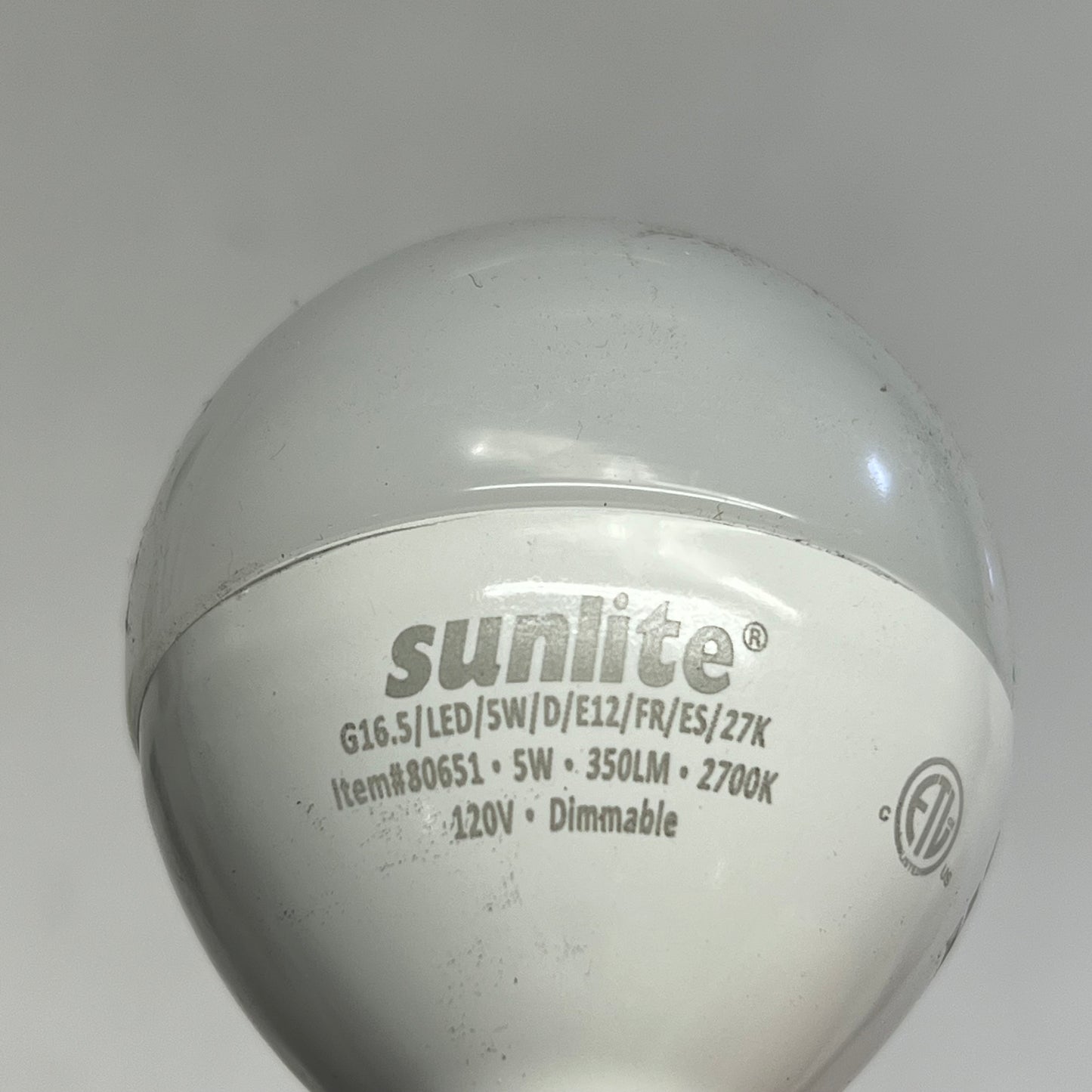 SUNLITE (4 PACK) Dimmable Led Candelabra Base G16.5 E12 Warm White 80651