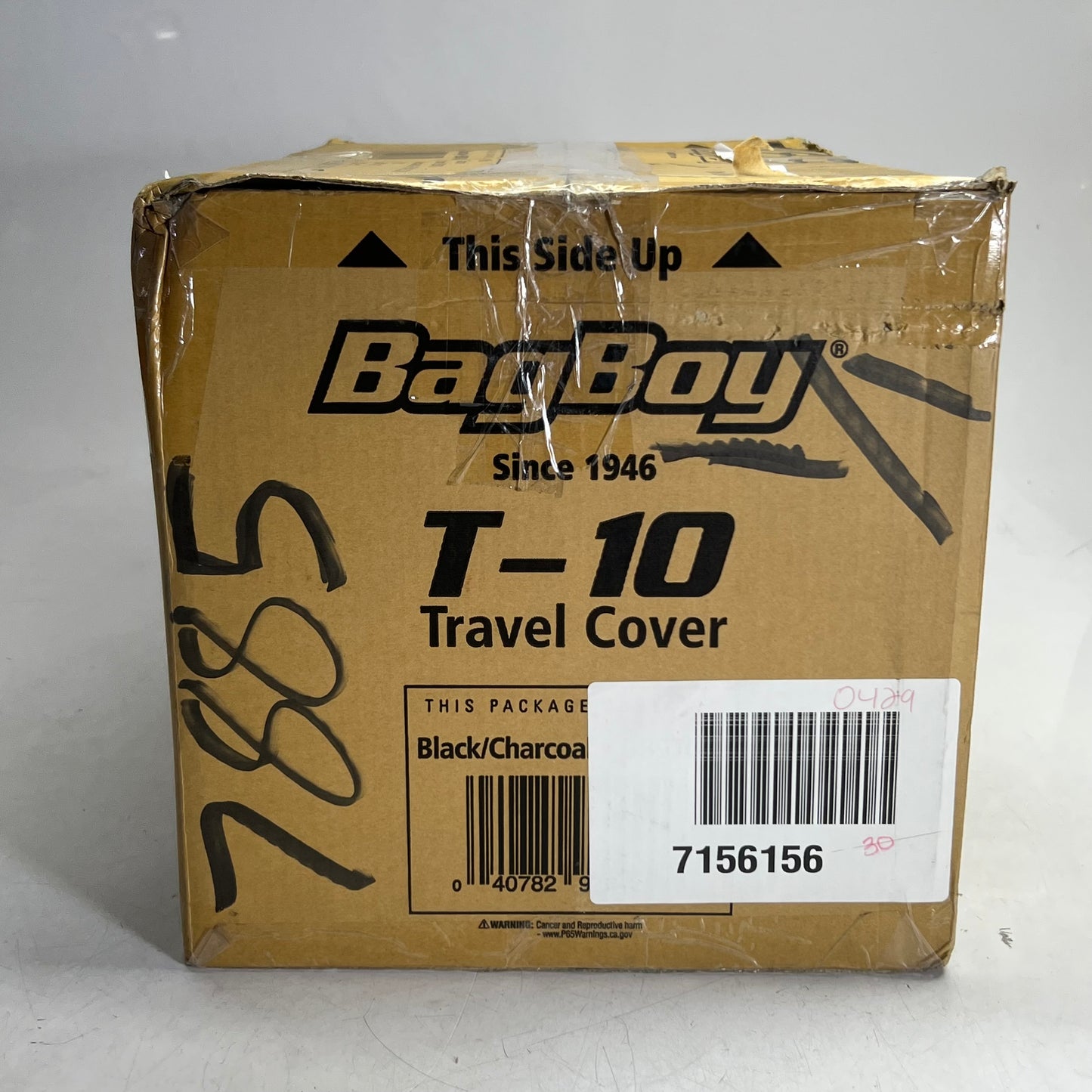 BAGBOY Golf T-10 Travel Cover 11"L x 10"W x 20"H Black/Charcoal BB97042