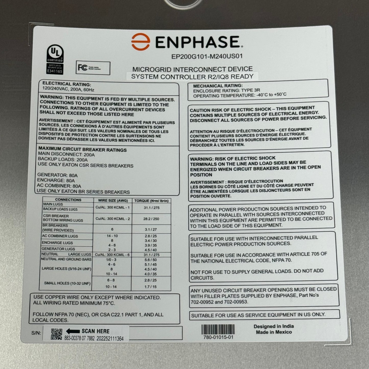 ENPHASE System Controller R2/IQ8 Ready EP200G-SC2-RSD-KIT Grey