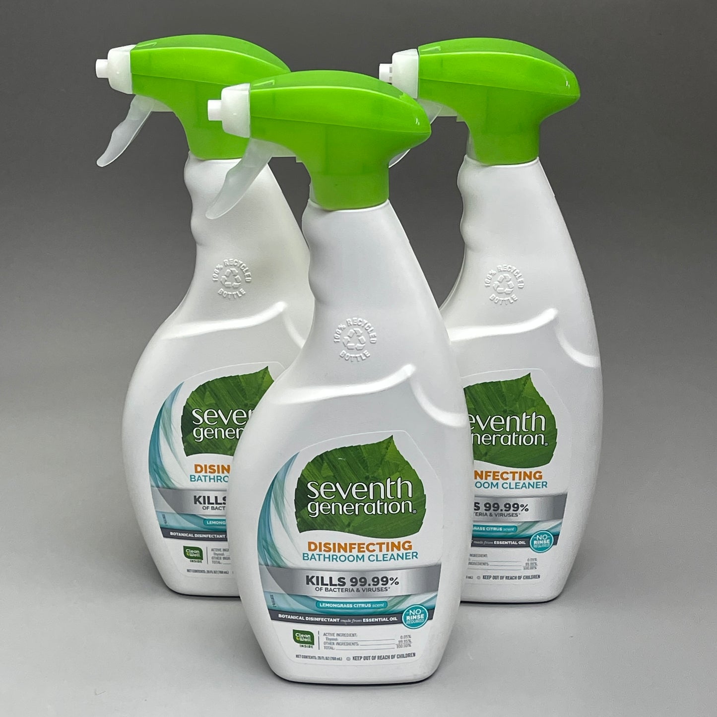 SEVENTH GENERATION (8 BOTTLES) Disinfecting Cleaner LemonGrass Citrus Scent 26 fl oz