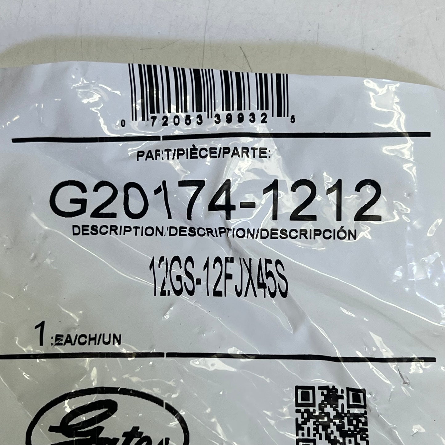 GATES Female Jic 37° Flare Swivel 45° Bent Tube Coupling 3/4"x5.12" G20174-12|12