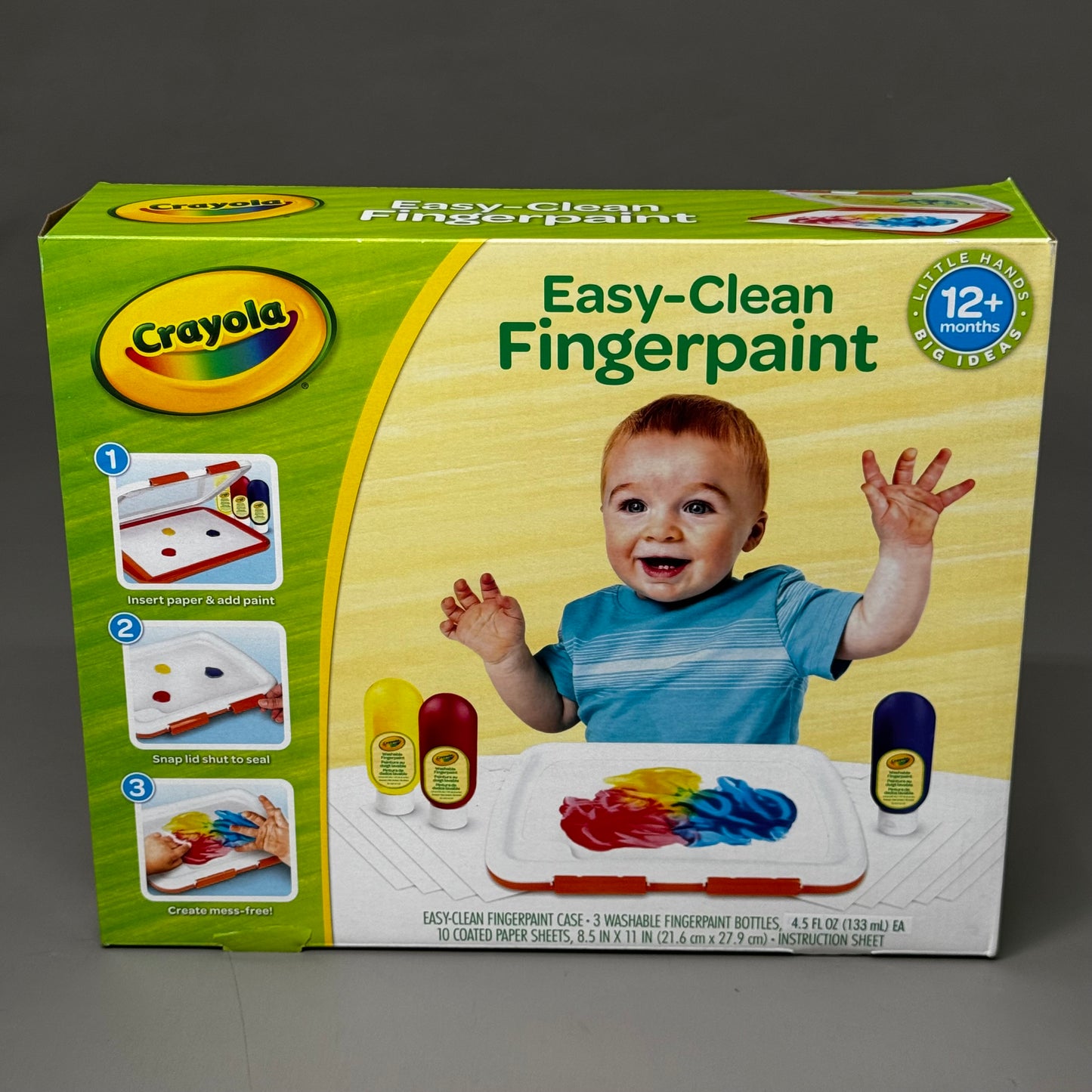 CRAYOLA (2 SETS) Easy Clean Finger Paint Set Station for 1 Year+ Safe & Non-Toxic J2K17