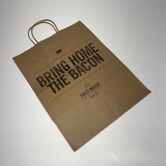 ZA@ FIRST WATCH (250 PACK) The Daytime Cafe To-go Paper Bags 15"x12" Brown