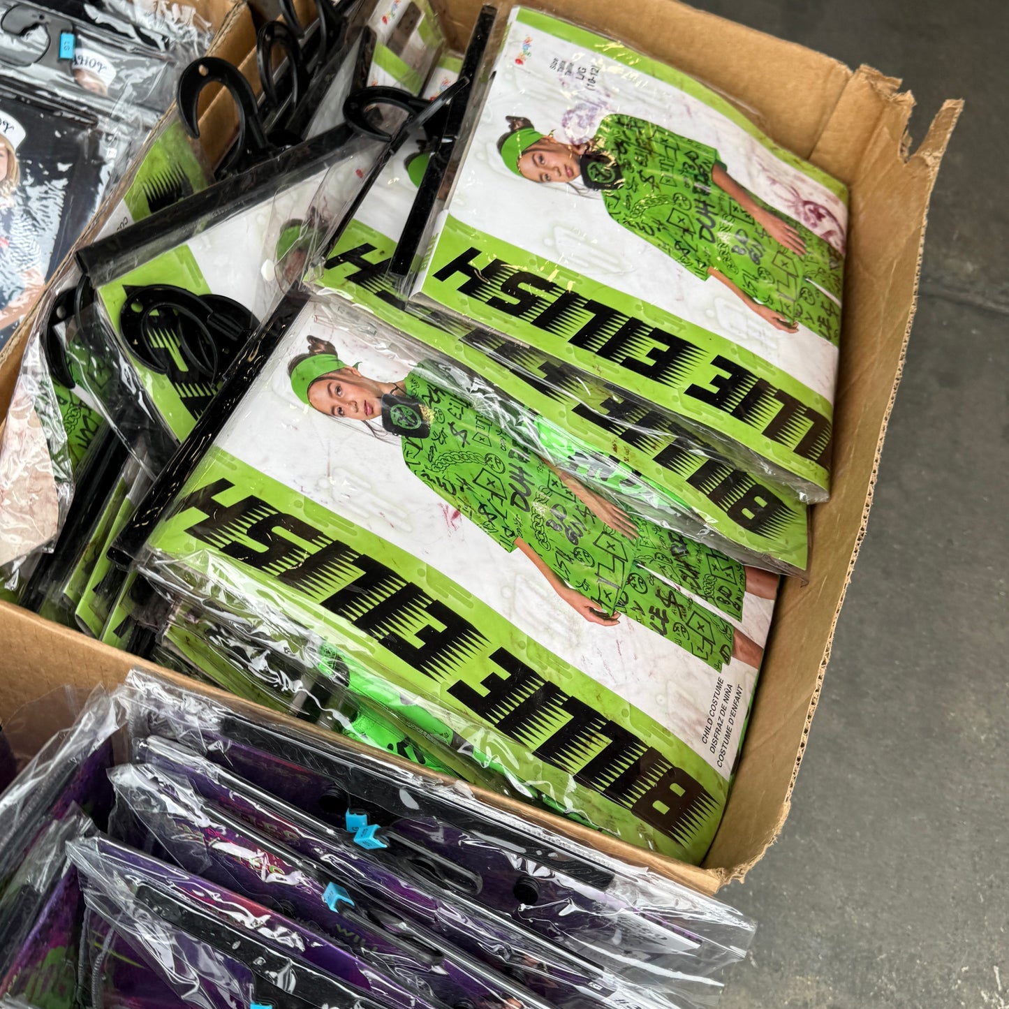 ZA@ Pallet of MIXED Halloween Costumes: Stranger Things, Billie Eilish, Zombies, 2 Overwatch (AS-IS)