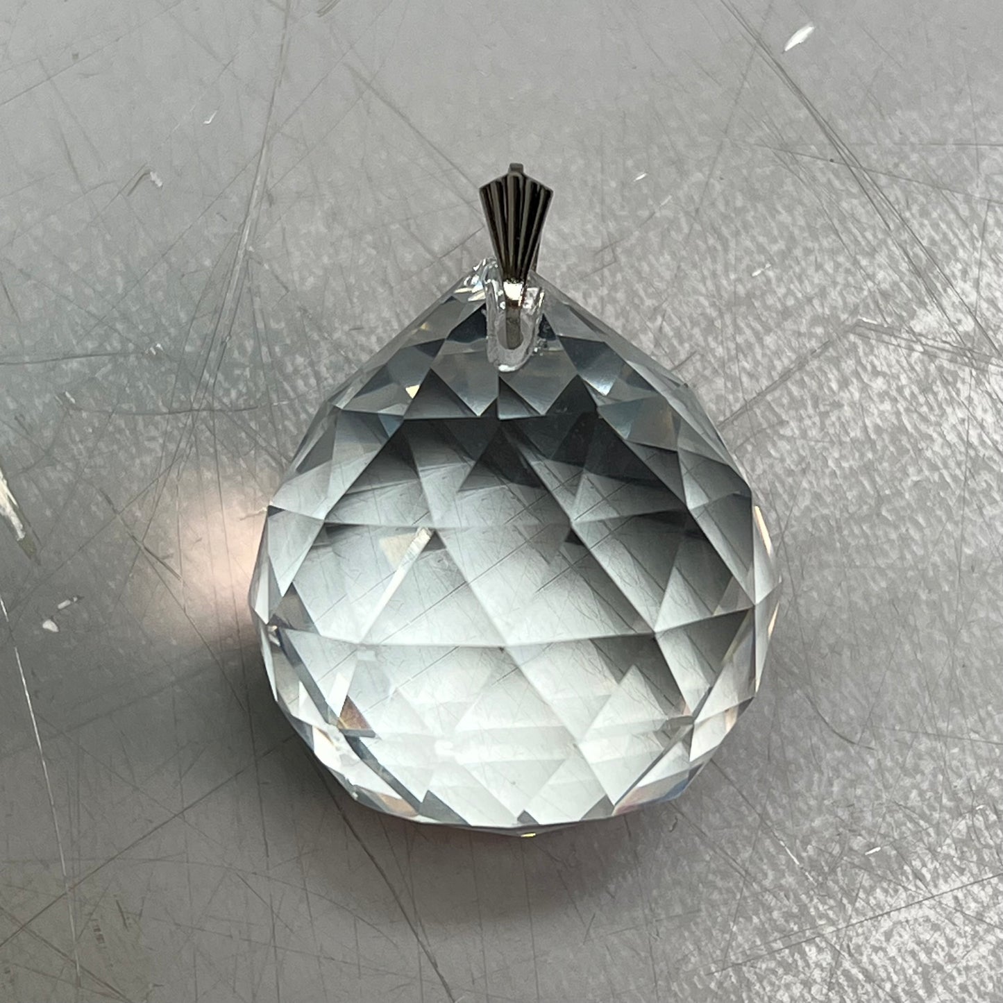 (LOT OF 10) Replacement Crystal Balls Chandeliers/Lamps Prism Faced 1.5" Clear