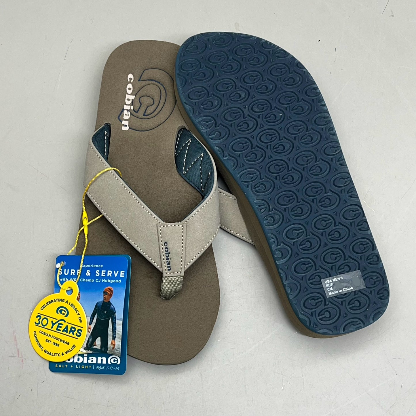 COBIAN Synthetic Strap Floater Sandals Men's Sz 8, EU 40 Taupe FLT18-240-8