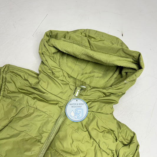 WHALES TAIL Fleece Lined Hooded Full Zip Up Winter Coat  Boy's Sz 7 Forest Green