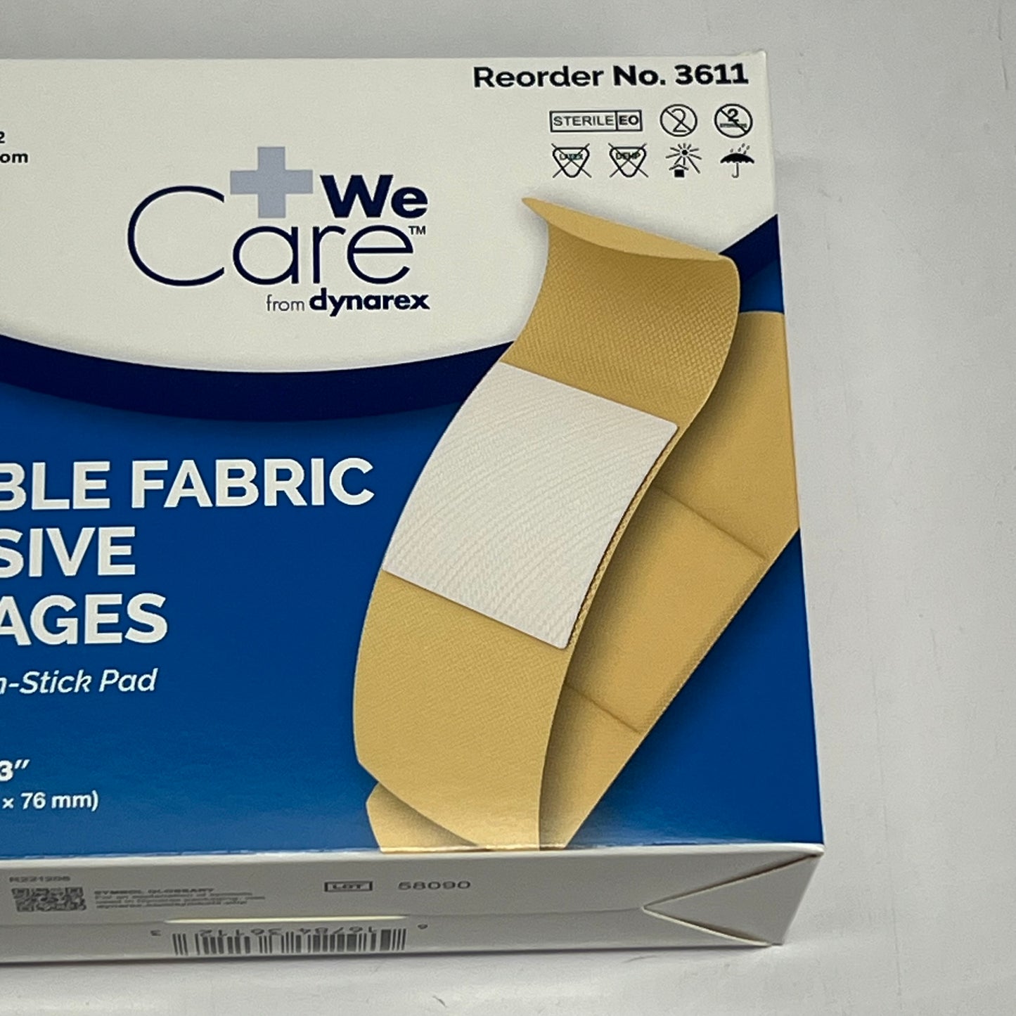 ZA@ DYNAREX (3 PACK, 100 BANDAIDS EACH) Flexible Fabric Adhesive Bandages 3/4" x 3" Tan 3611 C