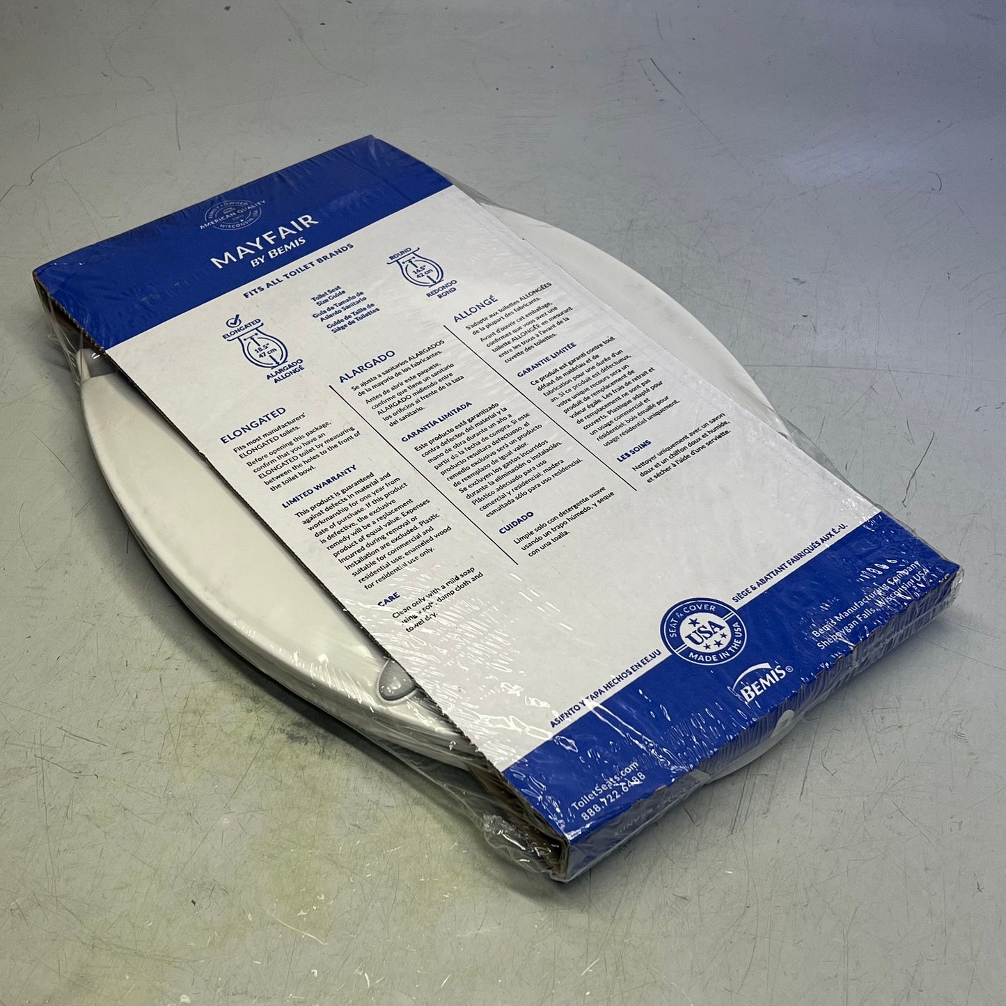 BEMIS Mayfair Affinity Elongated Plastic Toilet Seat Slow Close White 187SLOW000