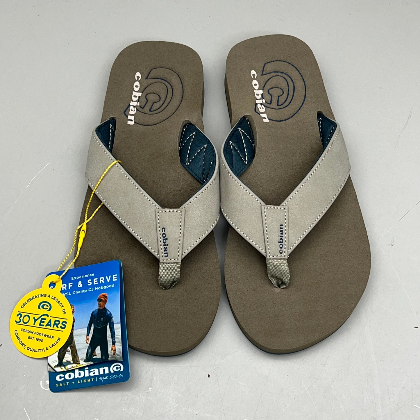 COBIAN Synthetic Strap Floater Sandals Men's Sz 8, EU 40 Taupe FLT18-240-8