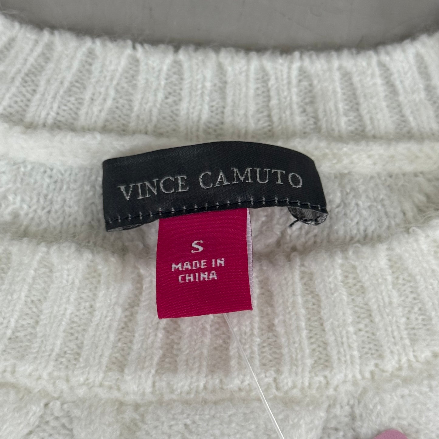 VINCE CAMUTO Cable Knit Sweater Women's Sz-S Antique White SC2895