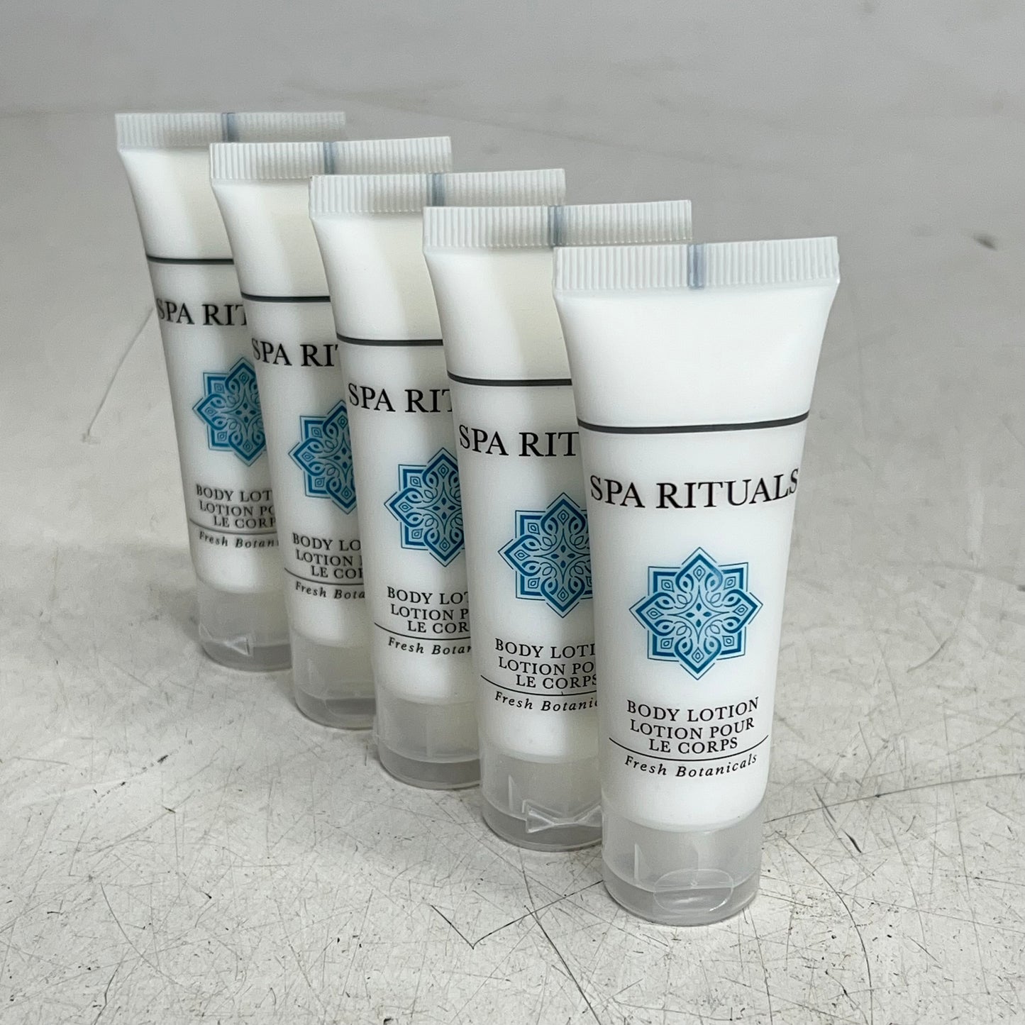 ZA@ SPA RITUALS (5 PACK) Mini Travel Size Body Lotion Fresh Botanicals 1 Fl Oz White
