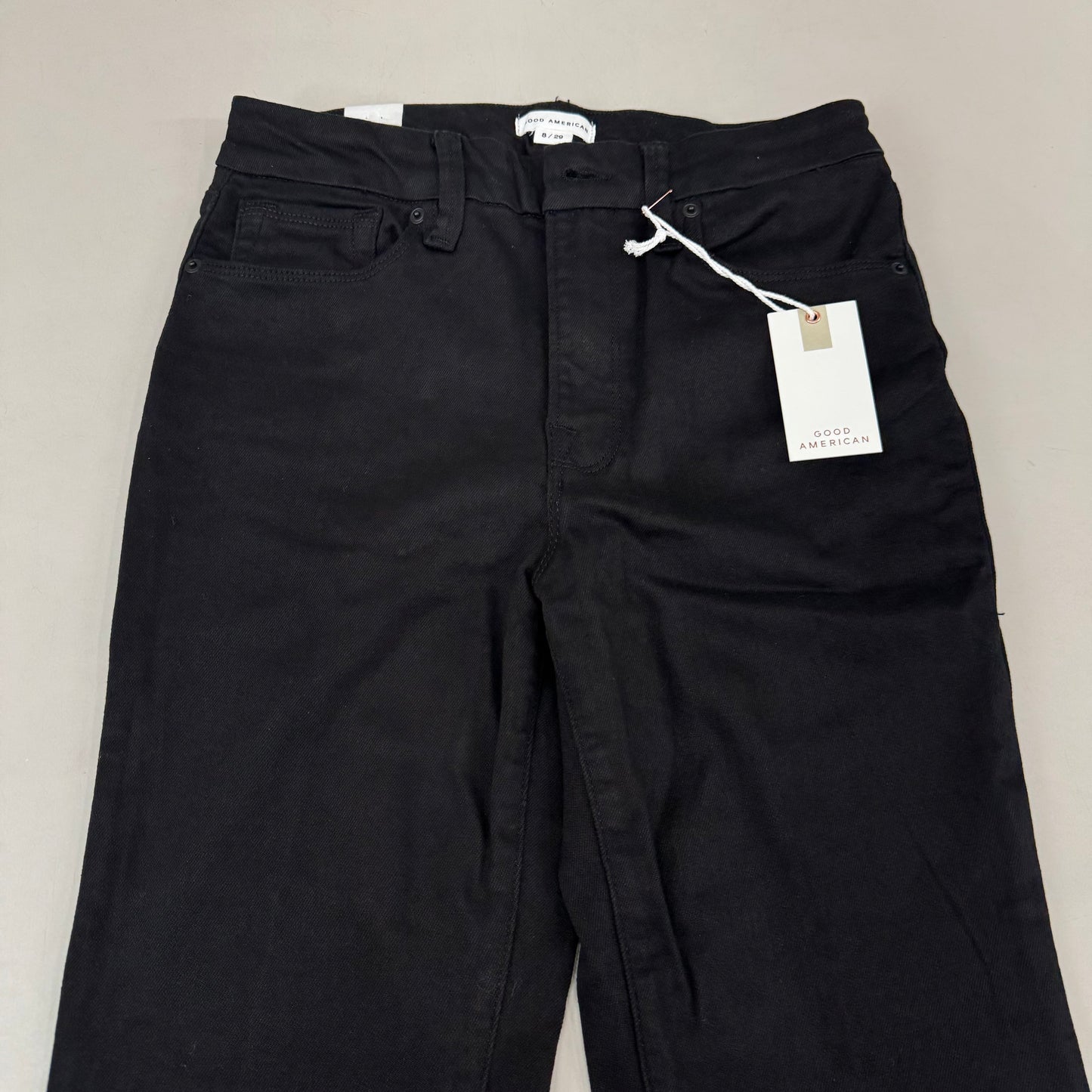 GOOD AMERICAN Good Legs Flare Jeans Women's Sz 8 Black001 GLF47SBTE