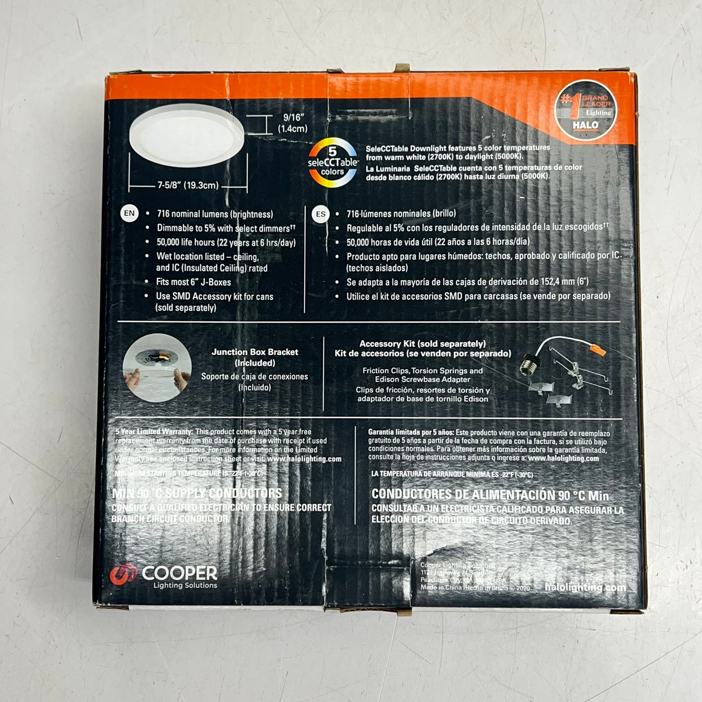 COOPER LIGHTING Halo Surface Mount Light 6" Surface Downlight 5 Color SMD6R69SWH