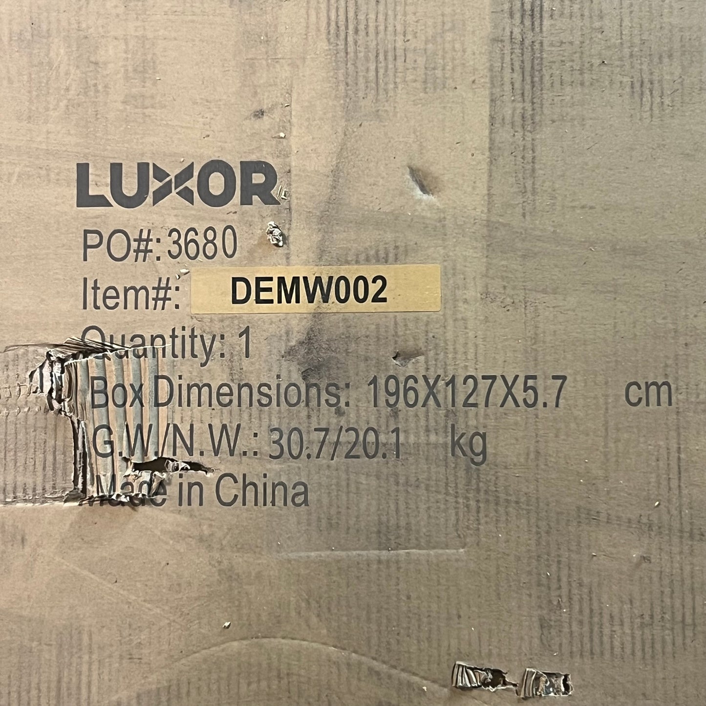 LUXOR Double Sided Mobile Porcelain Whiteboard Sz 72” x 40” White DEMW002 (Distressed Box)