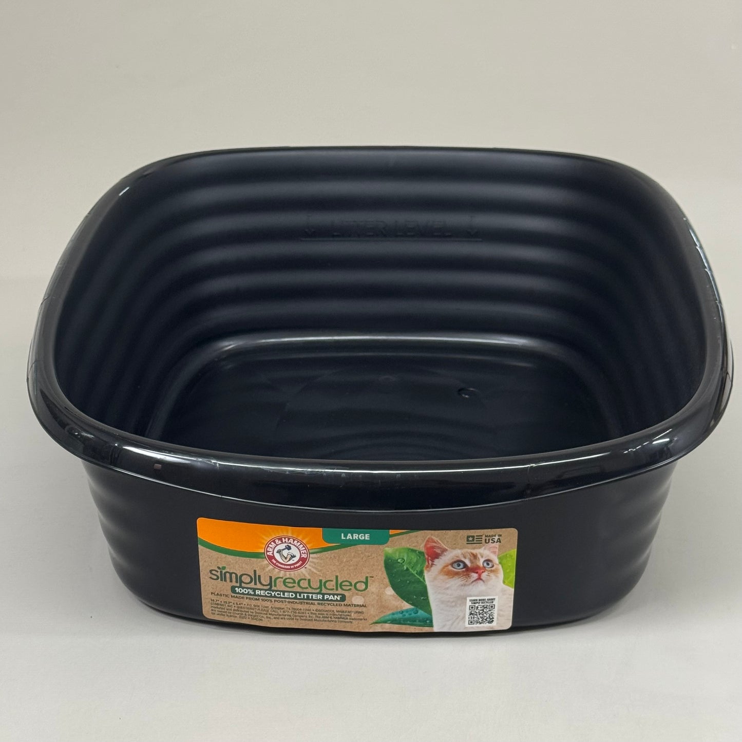 ZA@ ARM & HAMMER Simply Recycled Wave Liter Box Large (12 PACK) Black 18"x15"x5