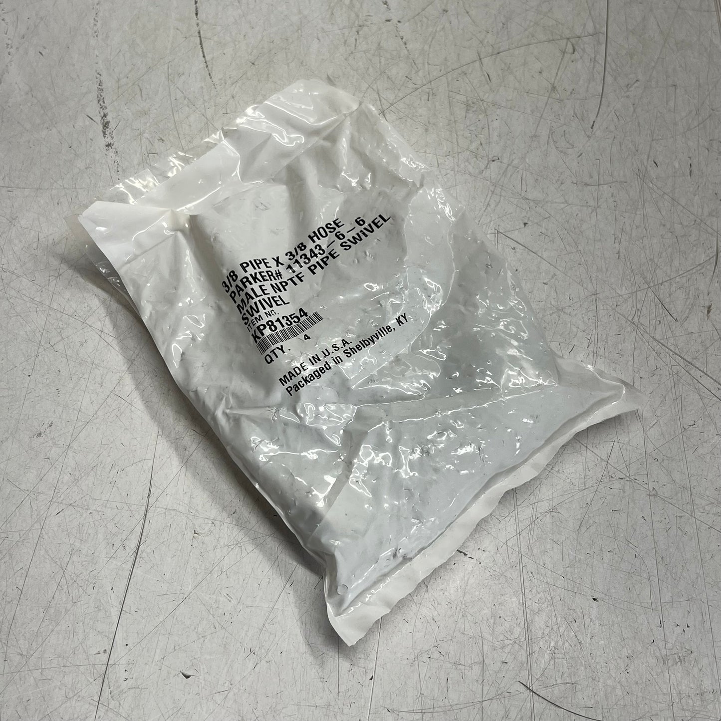 PARKER (4 PACK) Hannifin Hydraulic Hose Fitting Steel 3/8 Thread KP81354