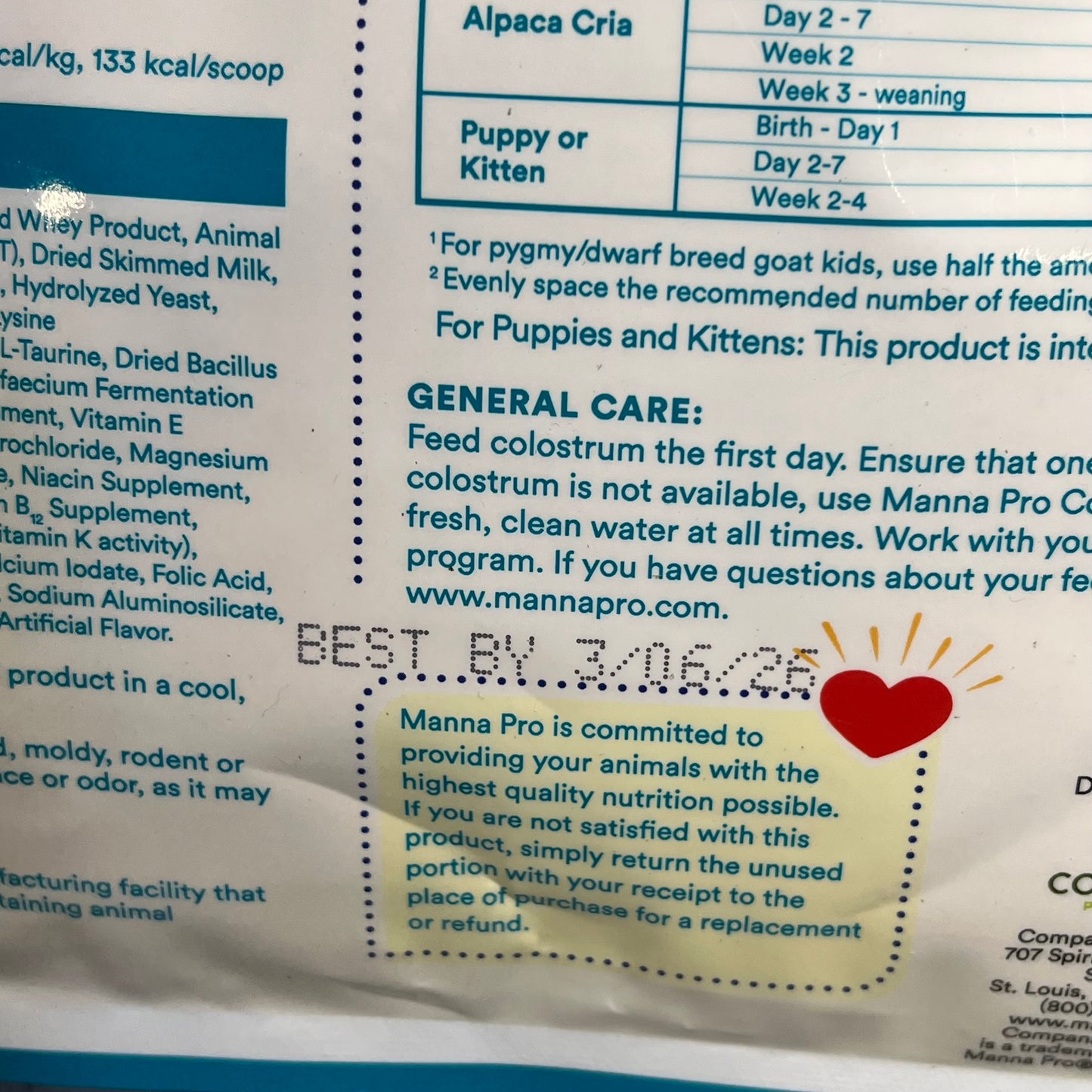 NURSE ALL All-Milk Replacer W/ Probiotics Multi-Species 3.5lbs White BB 03/26