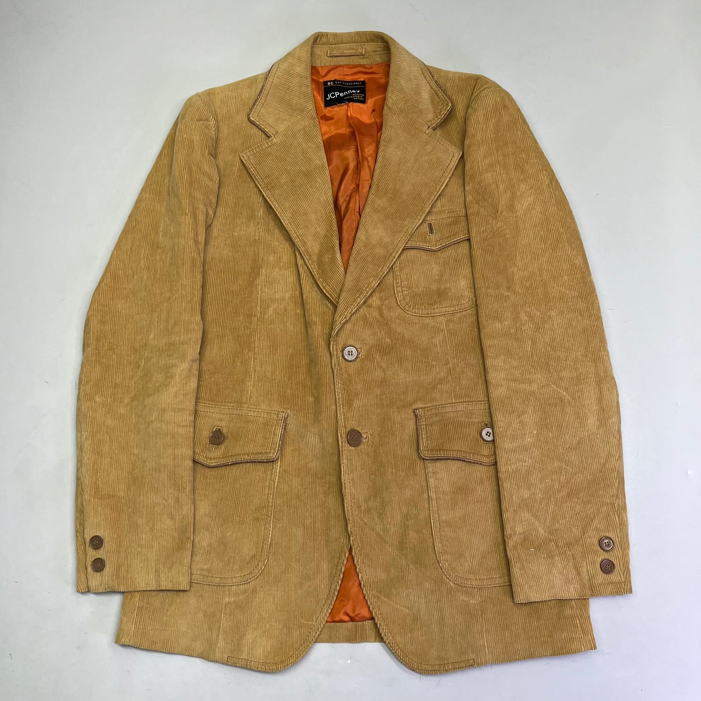JC PENNYS Vintage 80's Style Corduroy Blazer Men's Sz 42L Dark Khaki (Pre-Owned)