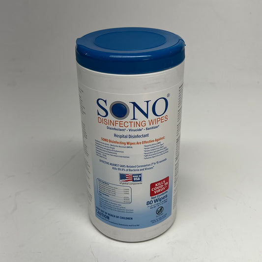 SONO (6 PACK, 80 Wipes Each) Disinfecting Wipes For Plastic & Rubber Surfaces