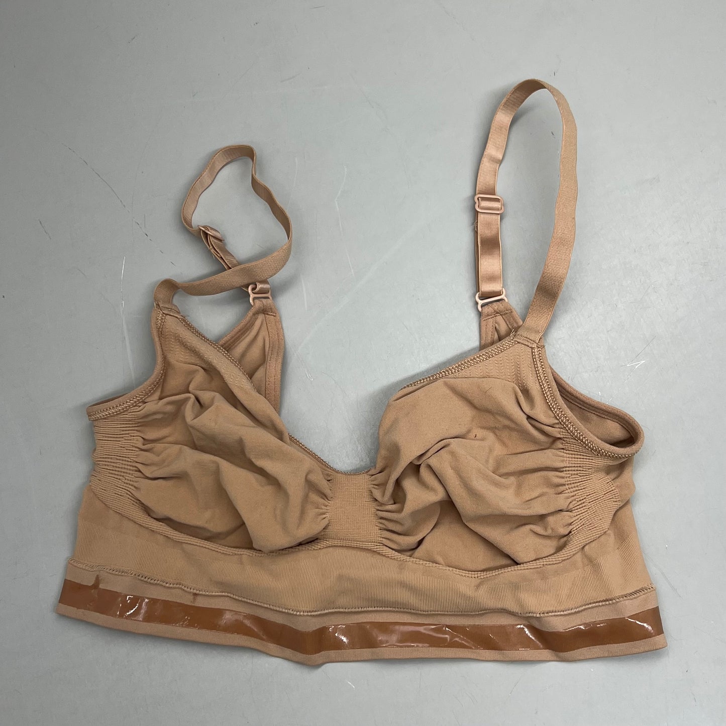 SKIMS Strong Support Seamless Bralette Pique Stitching Women's Sz 2X/3X Ochre