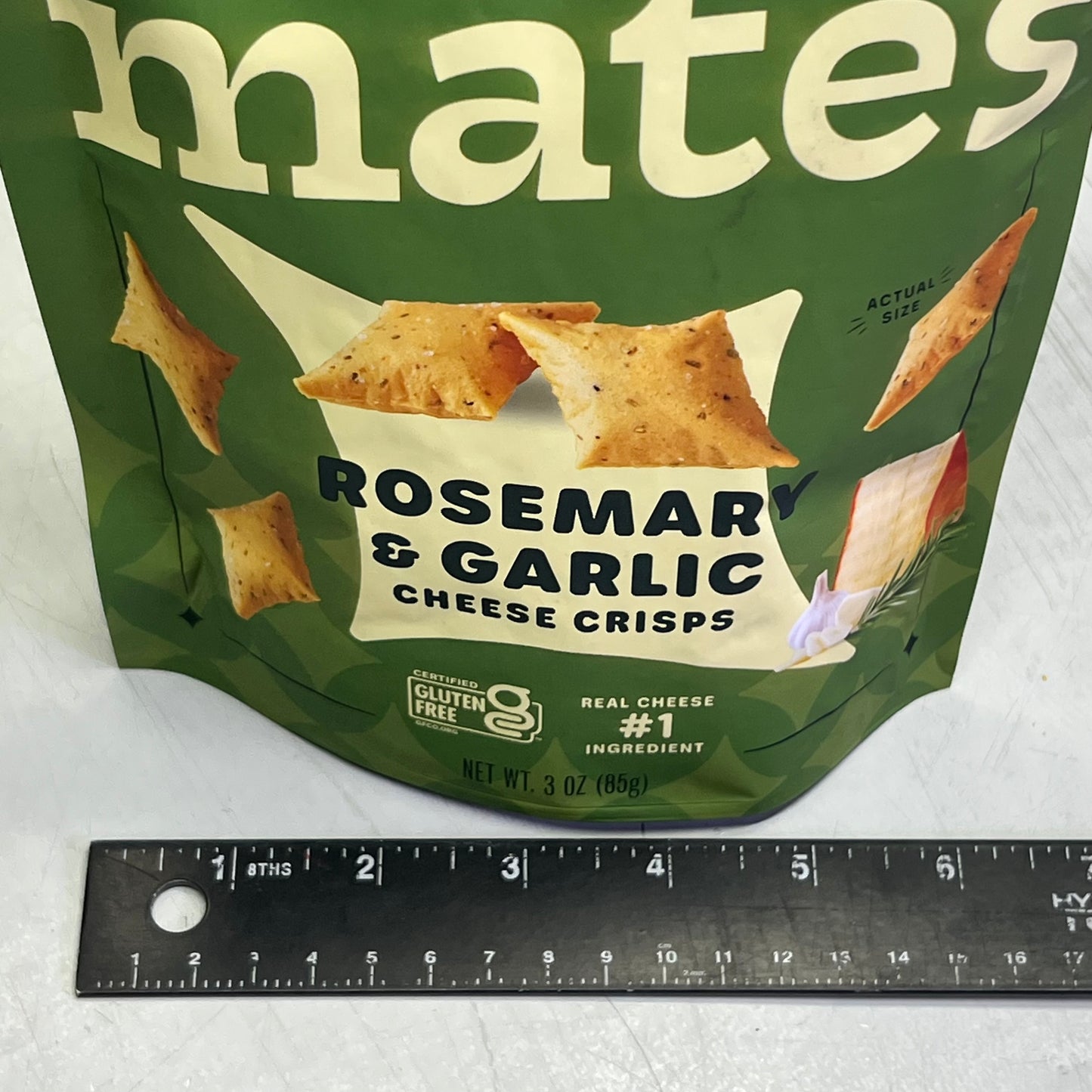 34 DEGREES (4 PACK) Mates Rosemary & Garlic Cheese Crisps 3 oz BB 05/26